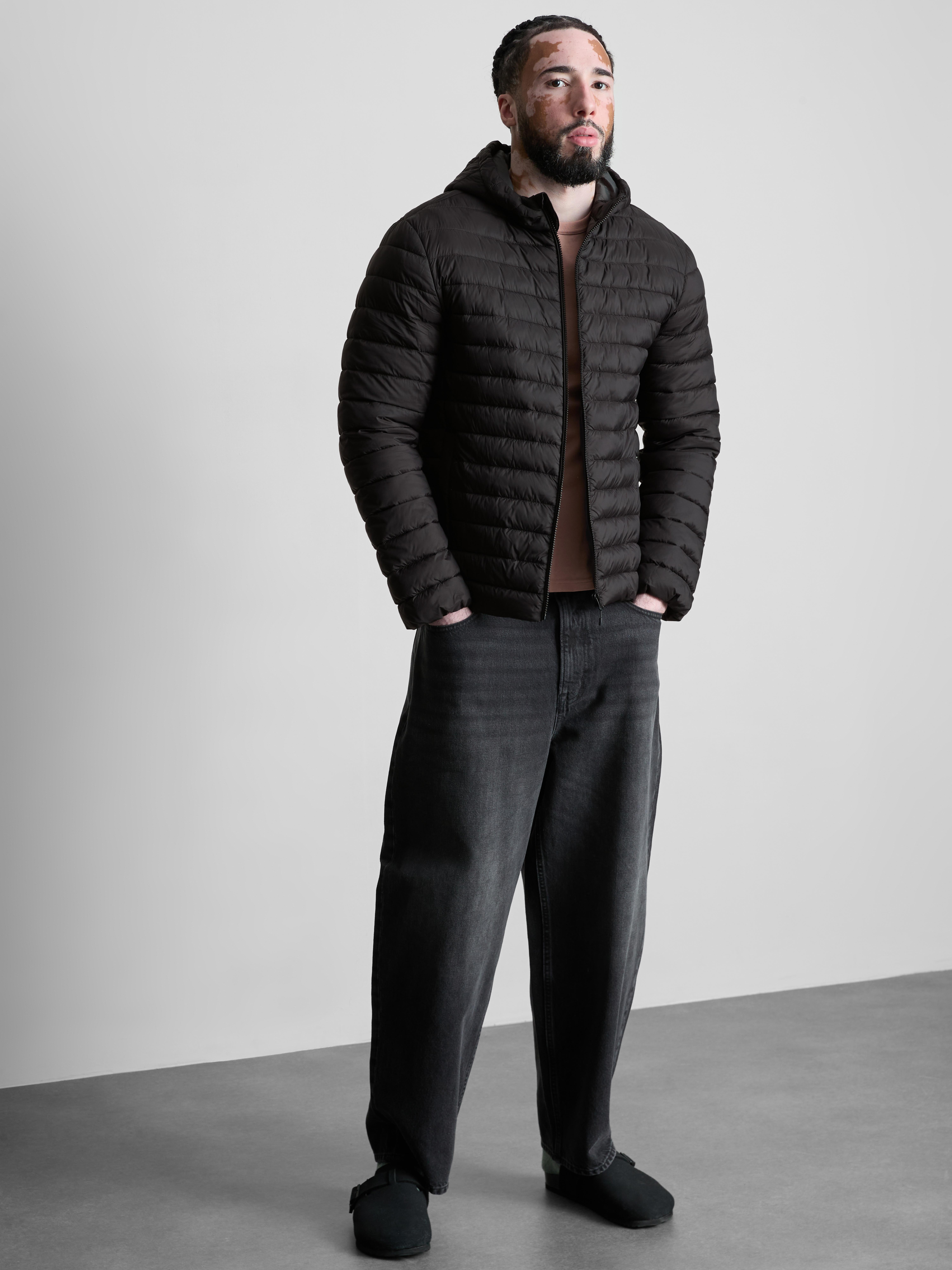 Hooded Padded Jacket - Black