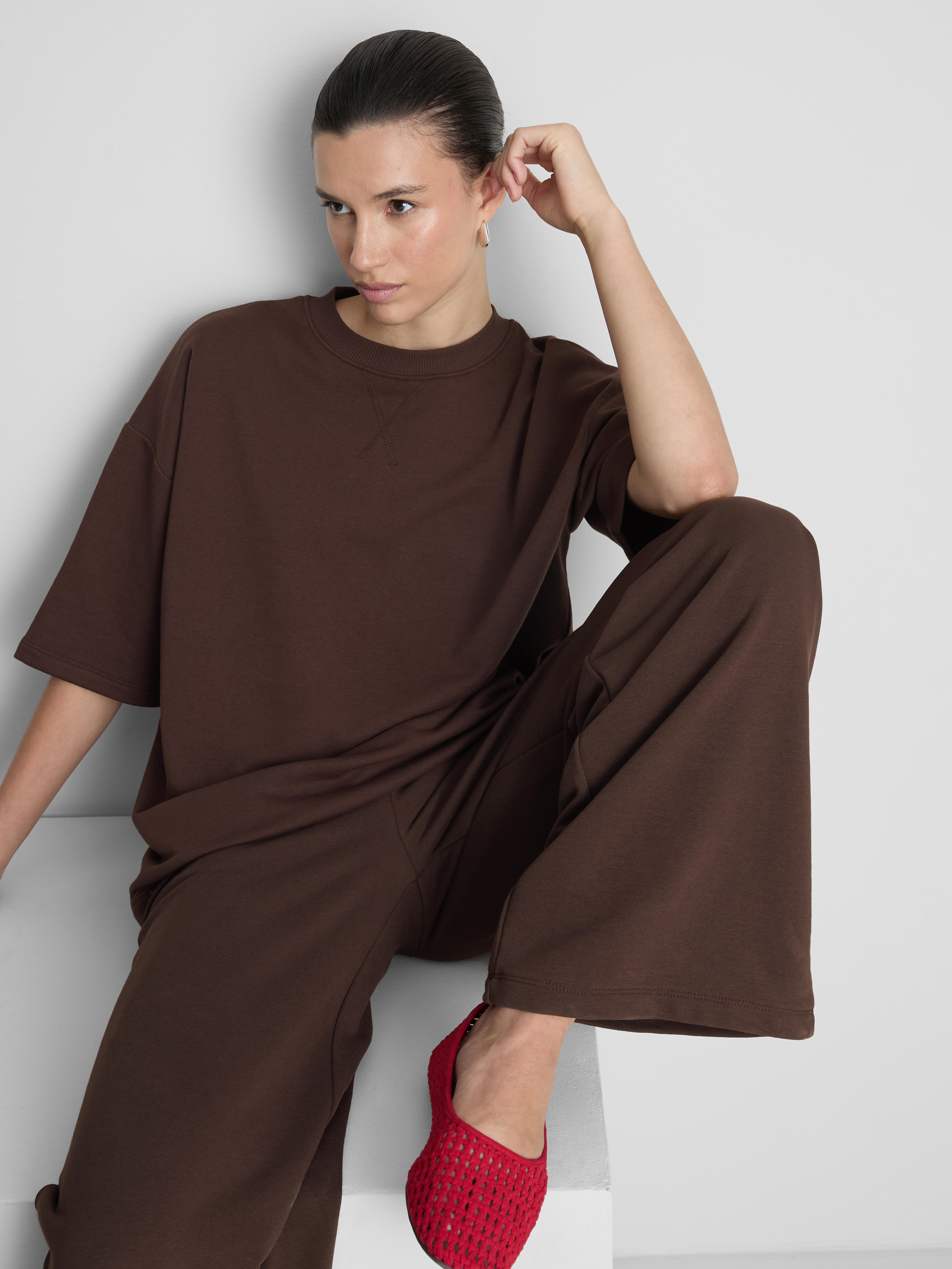 Dropped-Shoulder Airport Tee - Chocolate