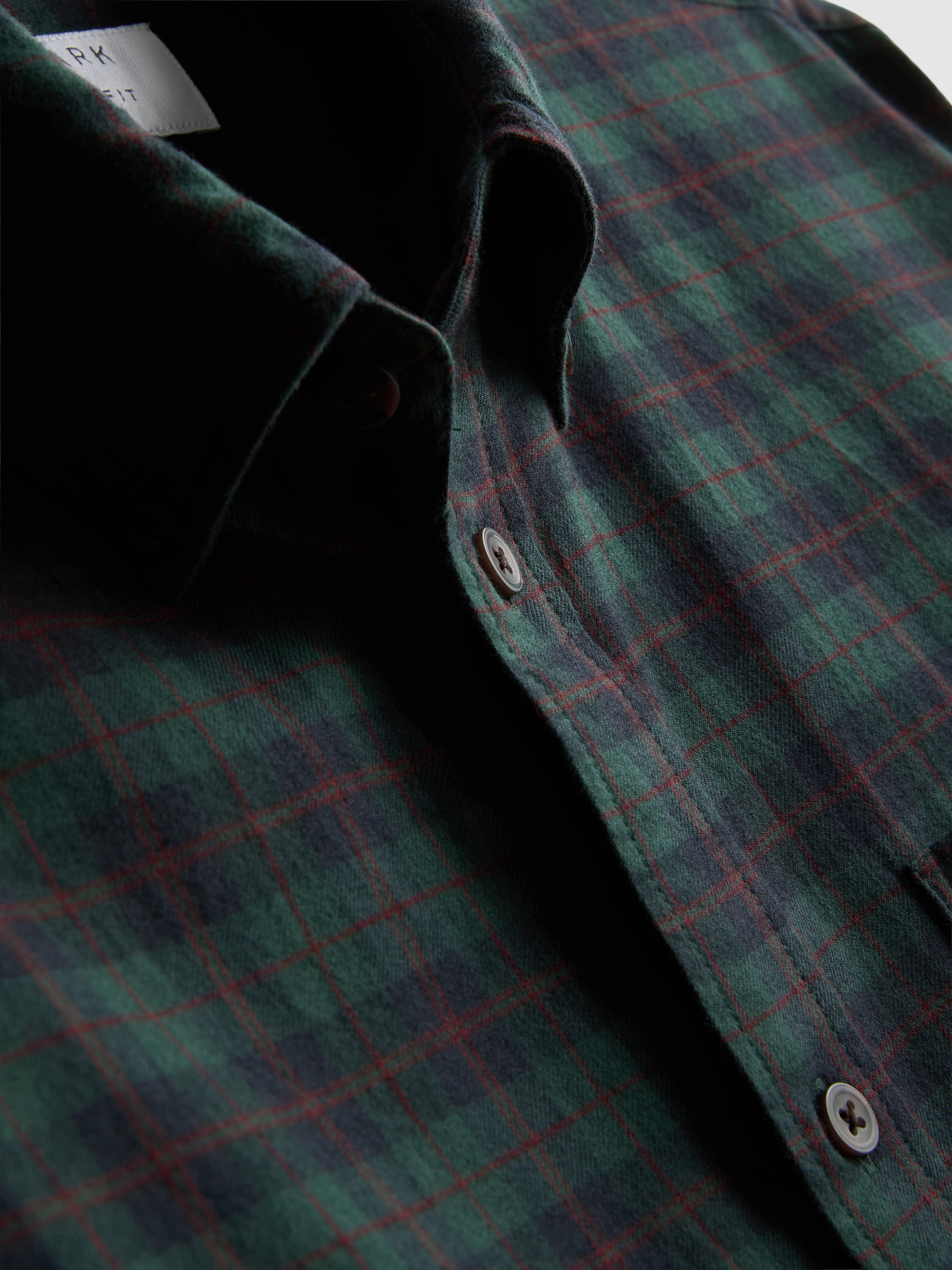 Pure Cotton Check Shirt - Green