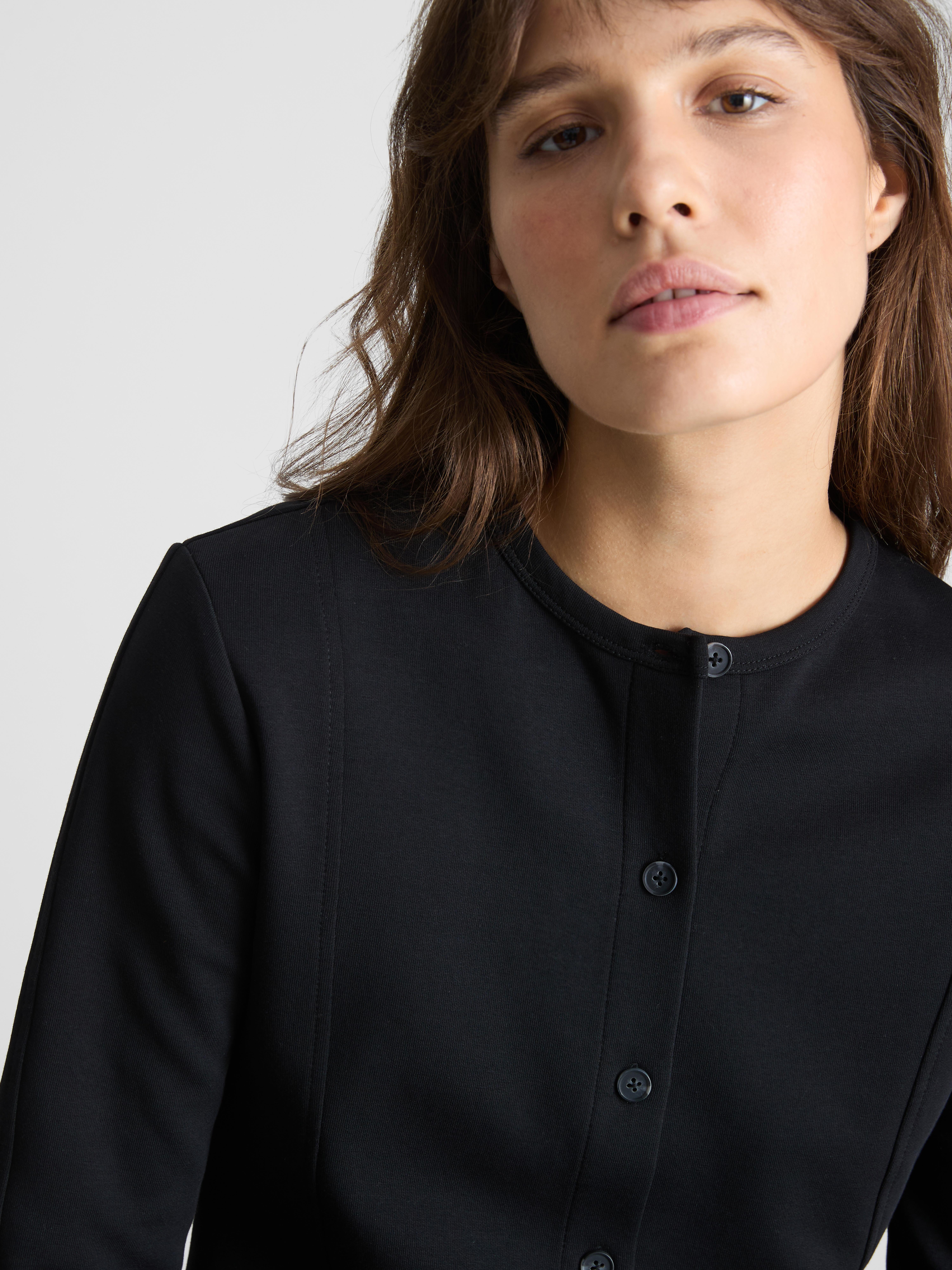 Paula Echevarría Structured Crew Neck Cardigan - Black
