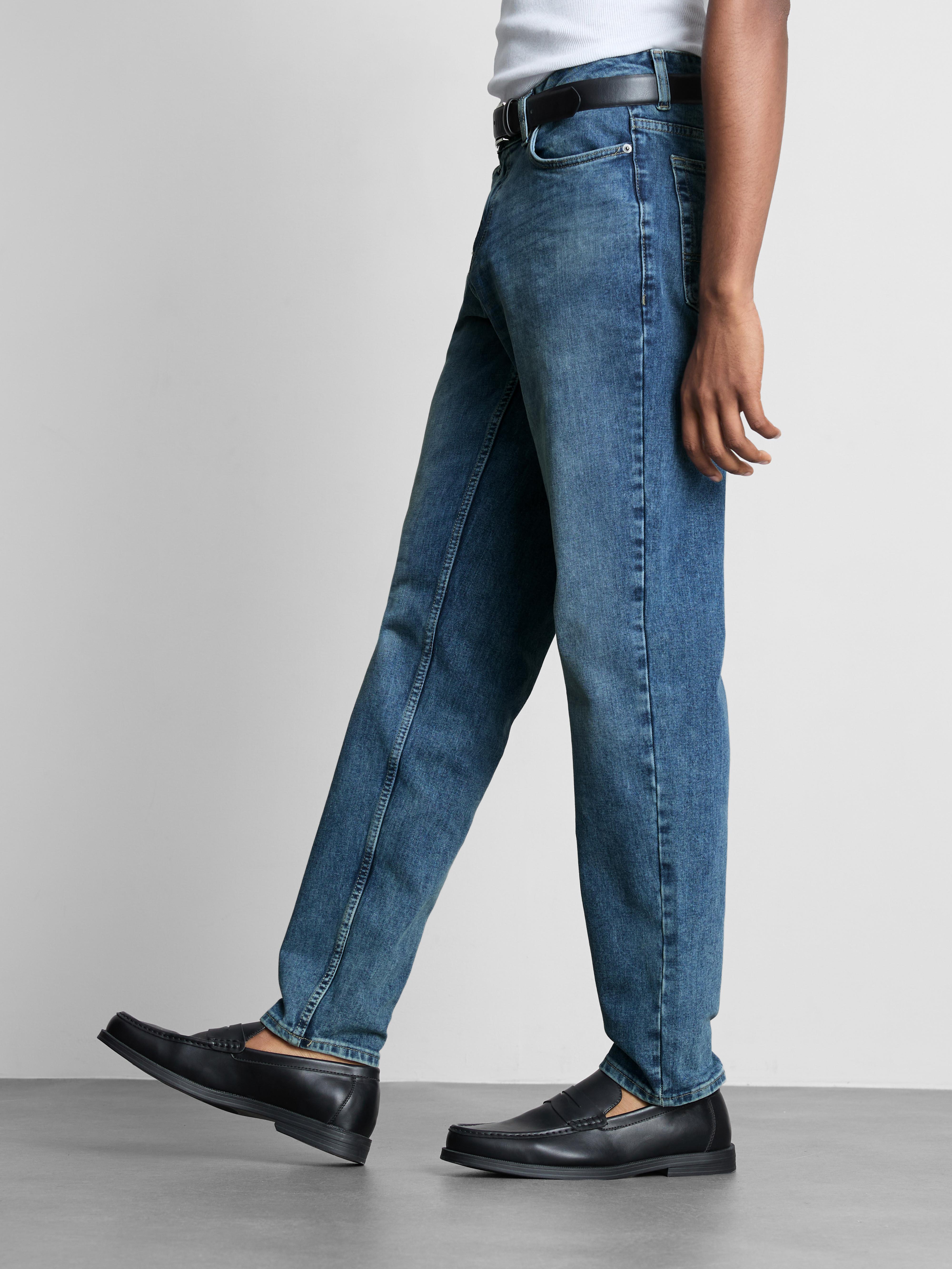 Mid-Rise Slim Fit Jeans - Mid Blue