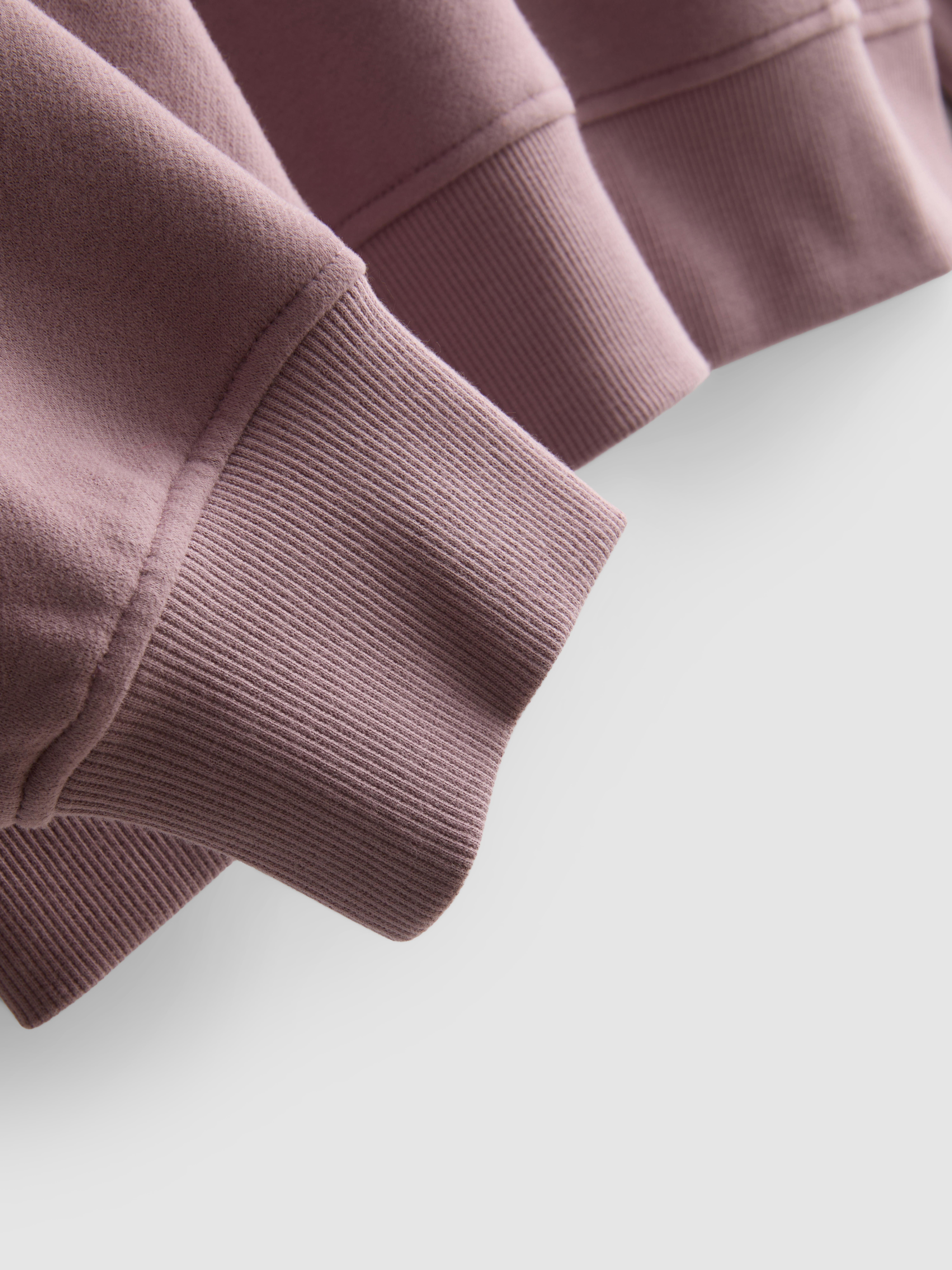 Cotton Rich Half Zip Sweatshirt - Pink