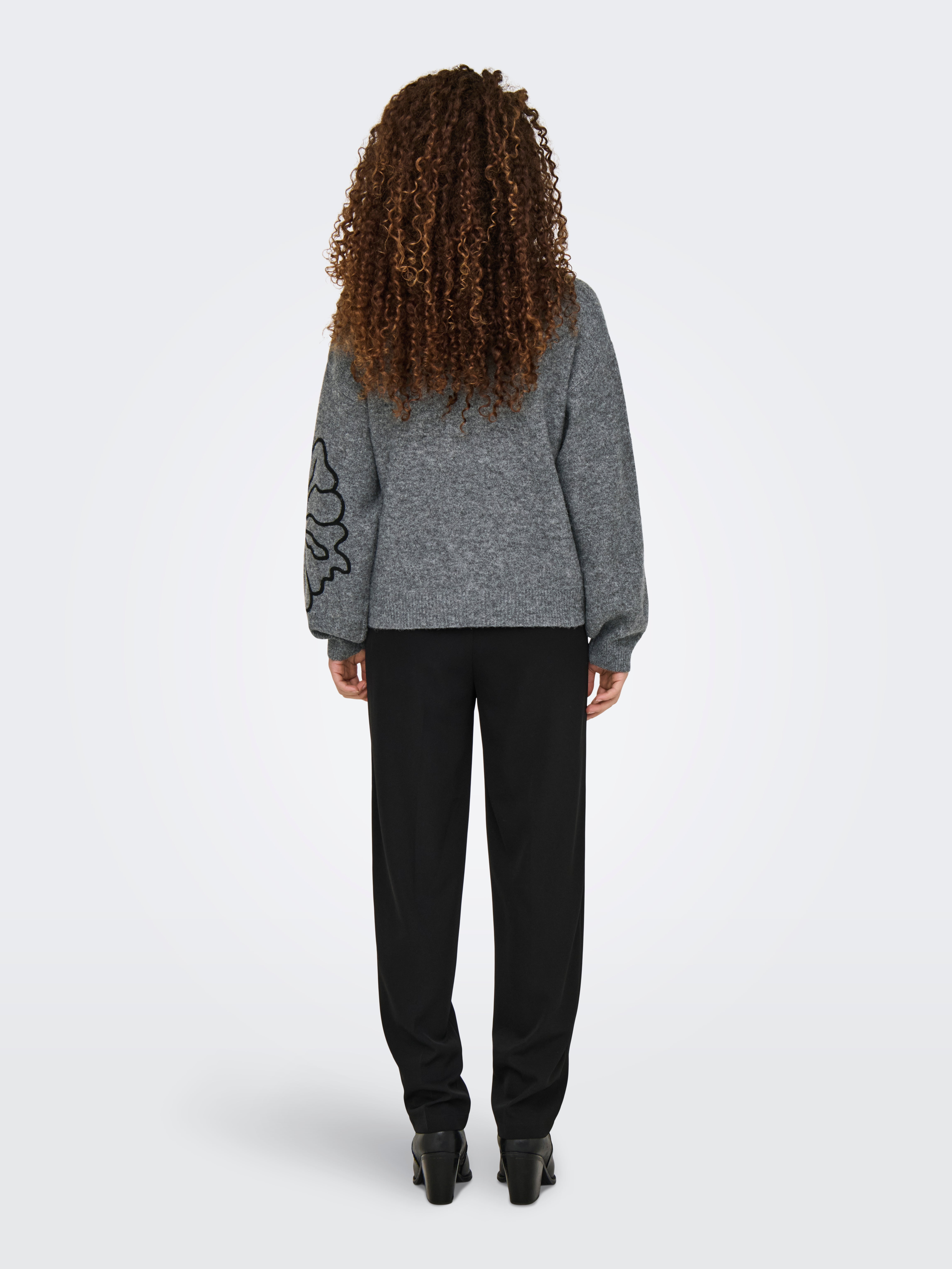 JDYJELLA Knitted pullover Dark Grey Melange
