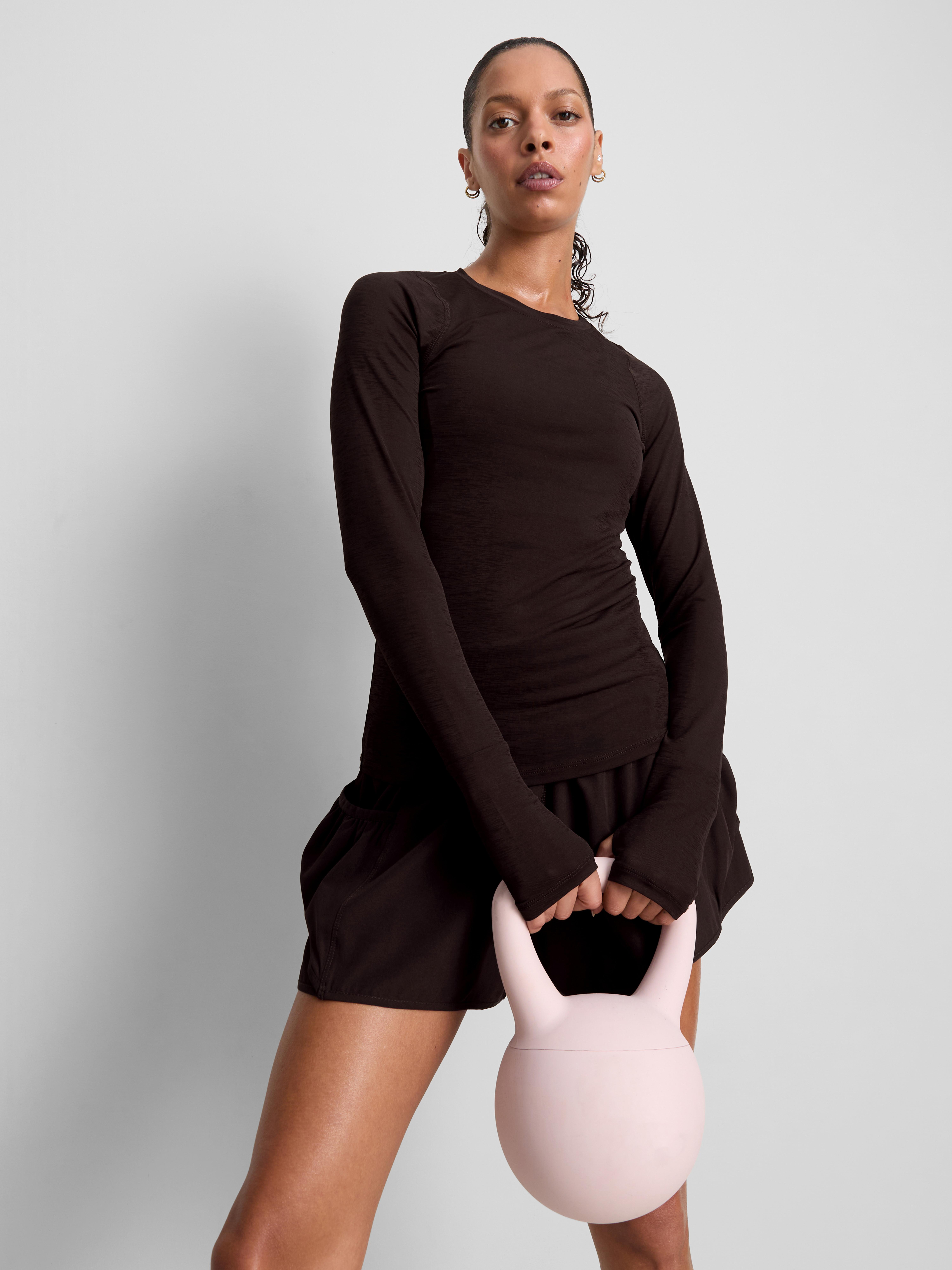 Primark Form | Raglan Long-Sleeve Base-Layer Top - Dark Purple