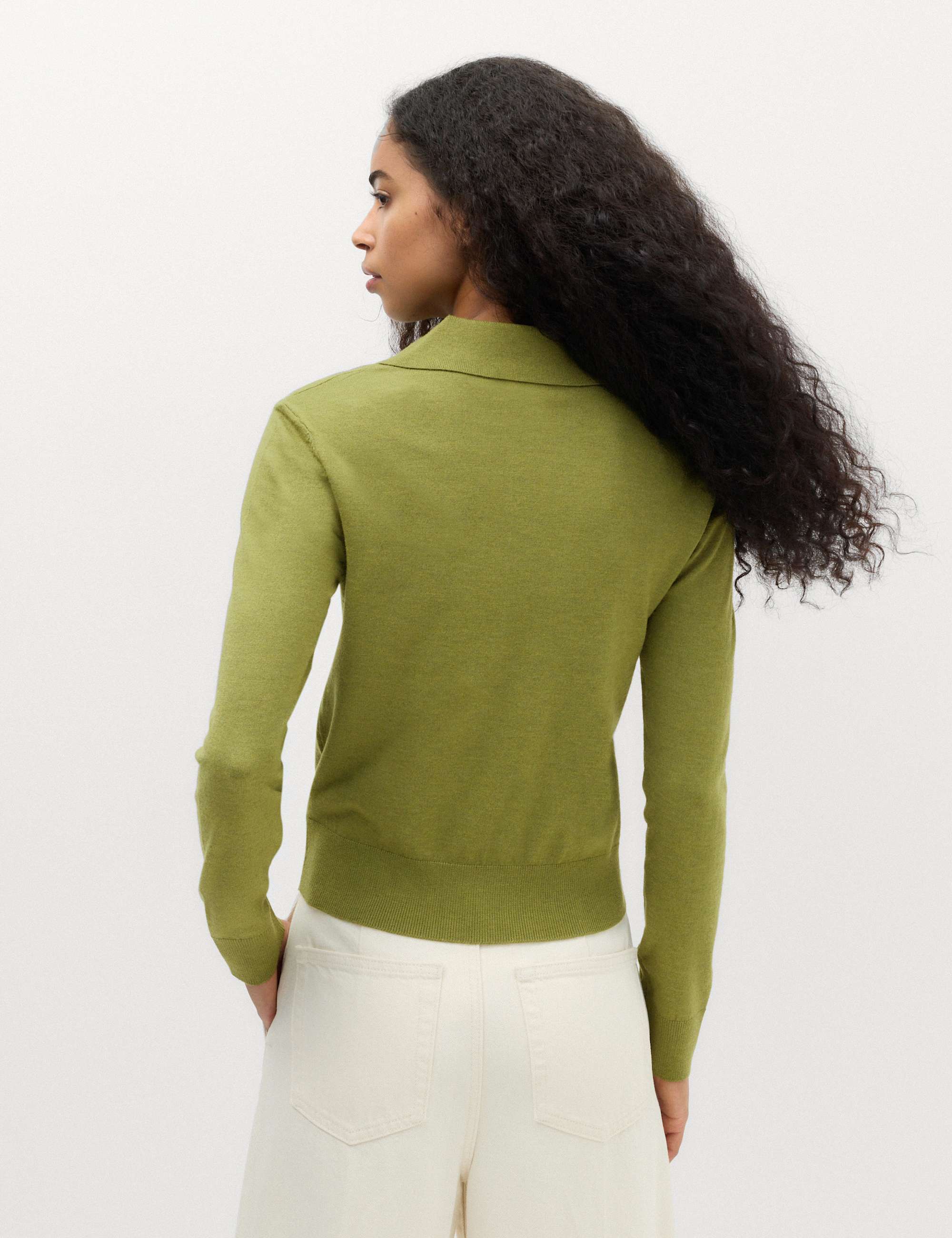 Collared Slim Jumper with Wool