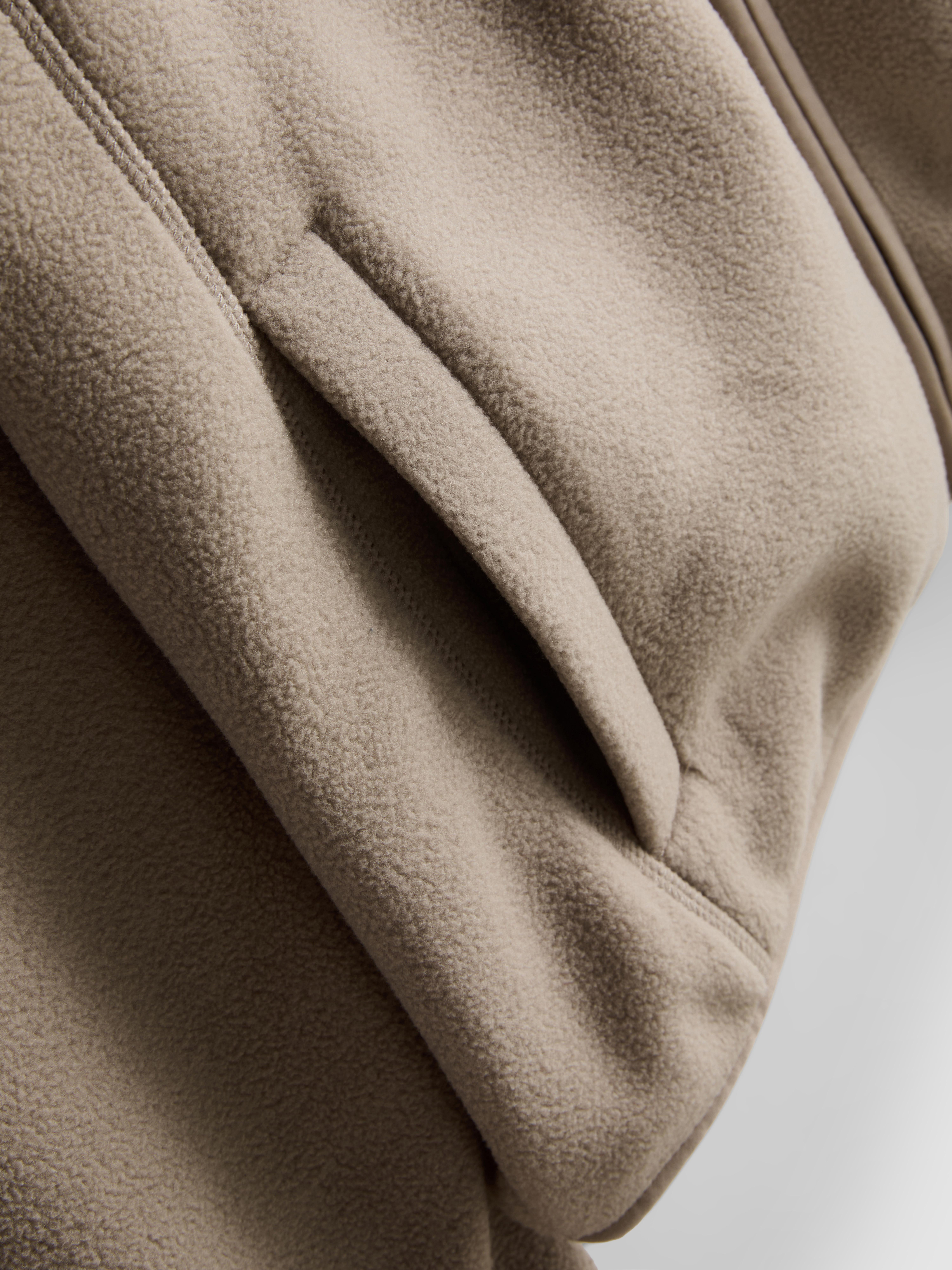 Zip-Up Fleece Jacket - Stone