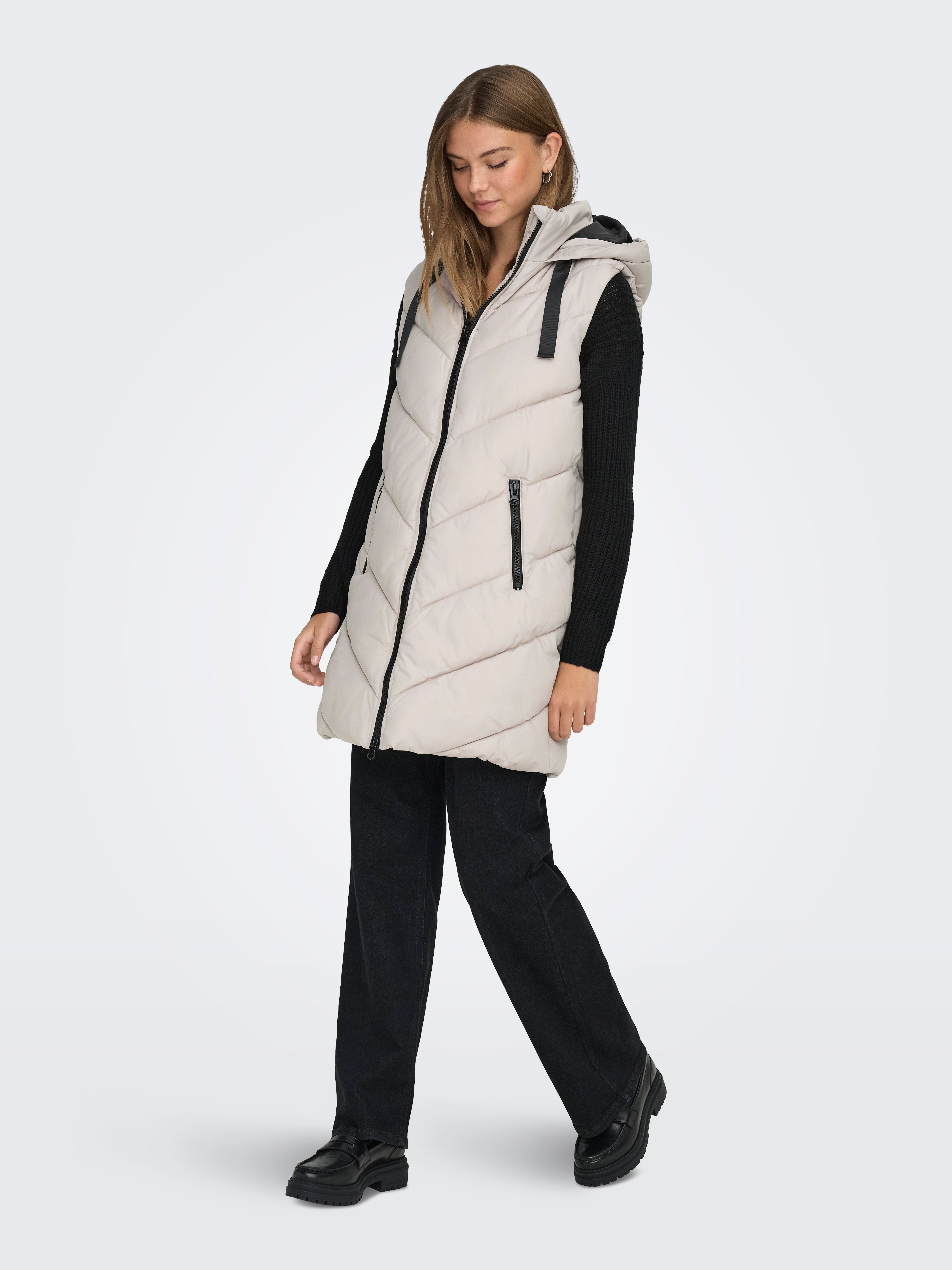 JDYSKYLAR Puffer gilet Chateau Gray