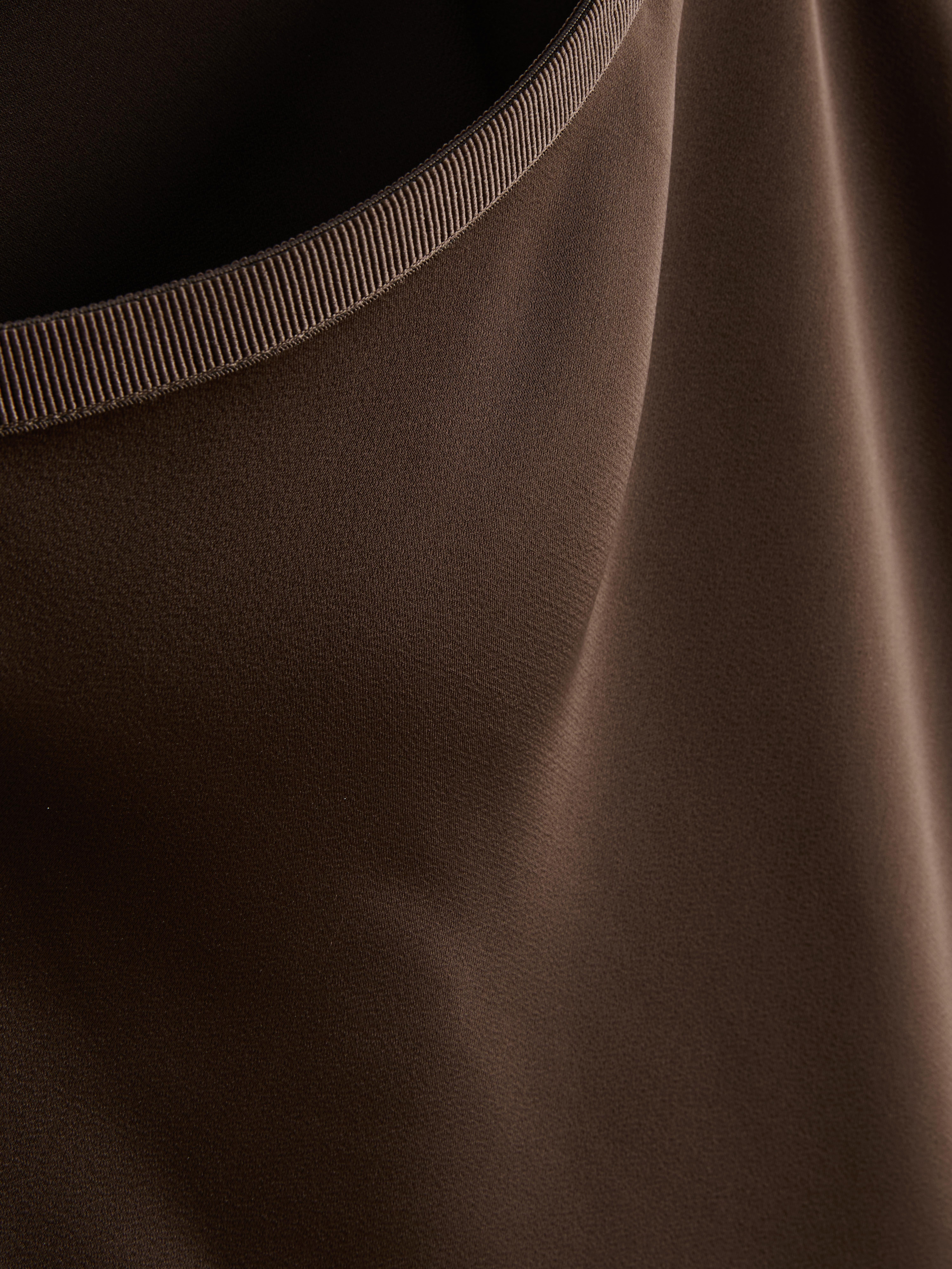Satin Circle Midi Skirt - Chocolate