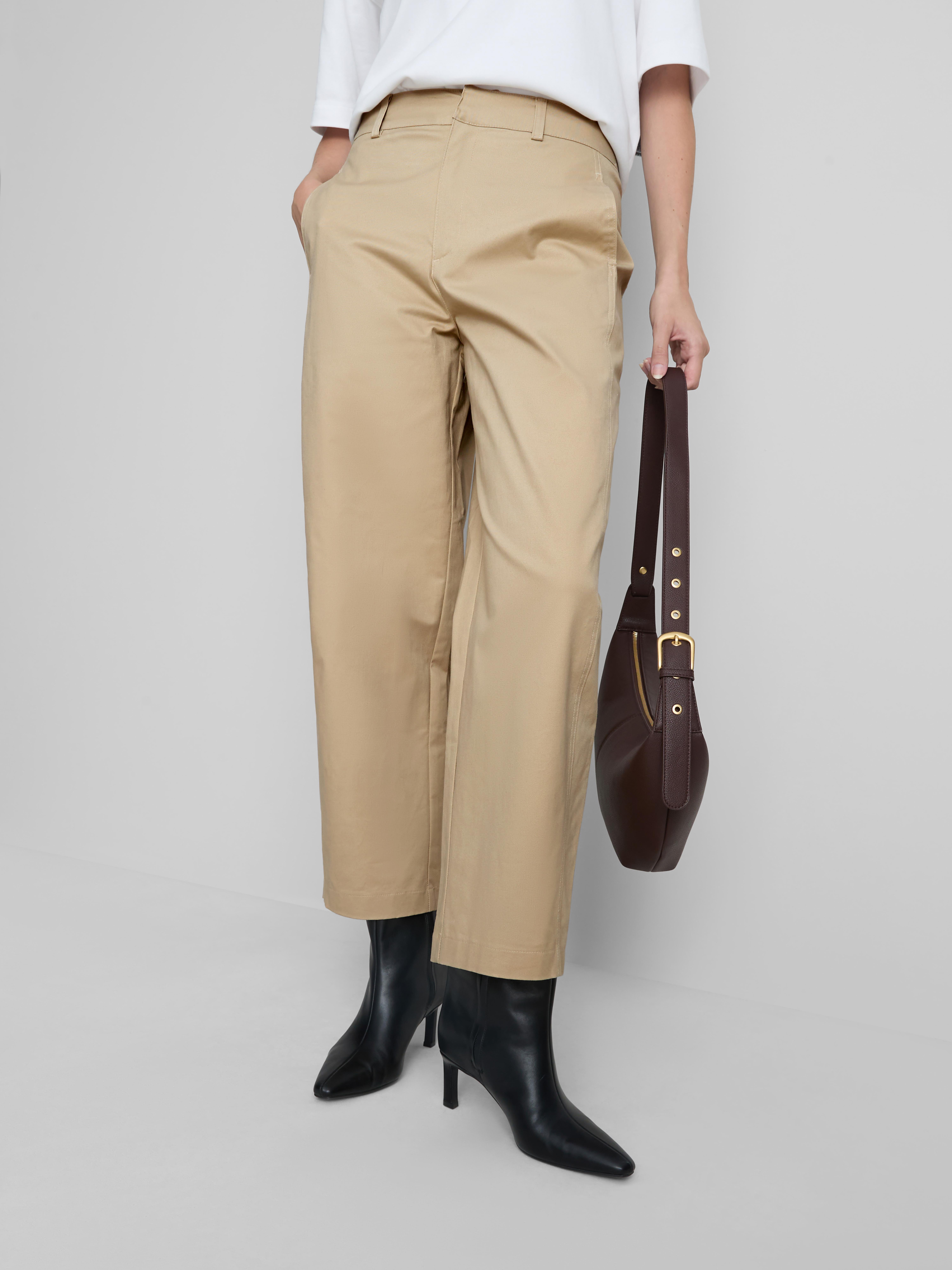 Cotton-Rich Barrel-Leg Utility Pants - Stone