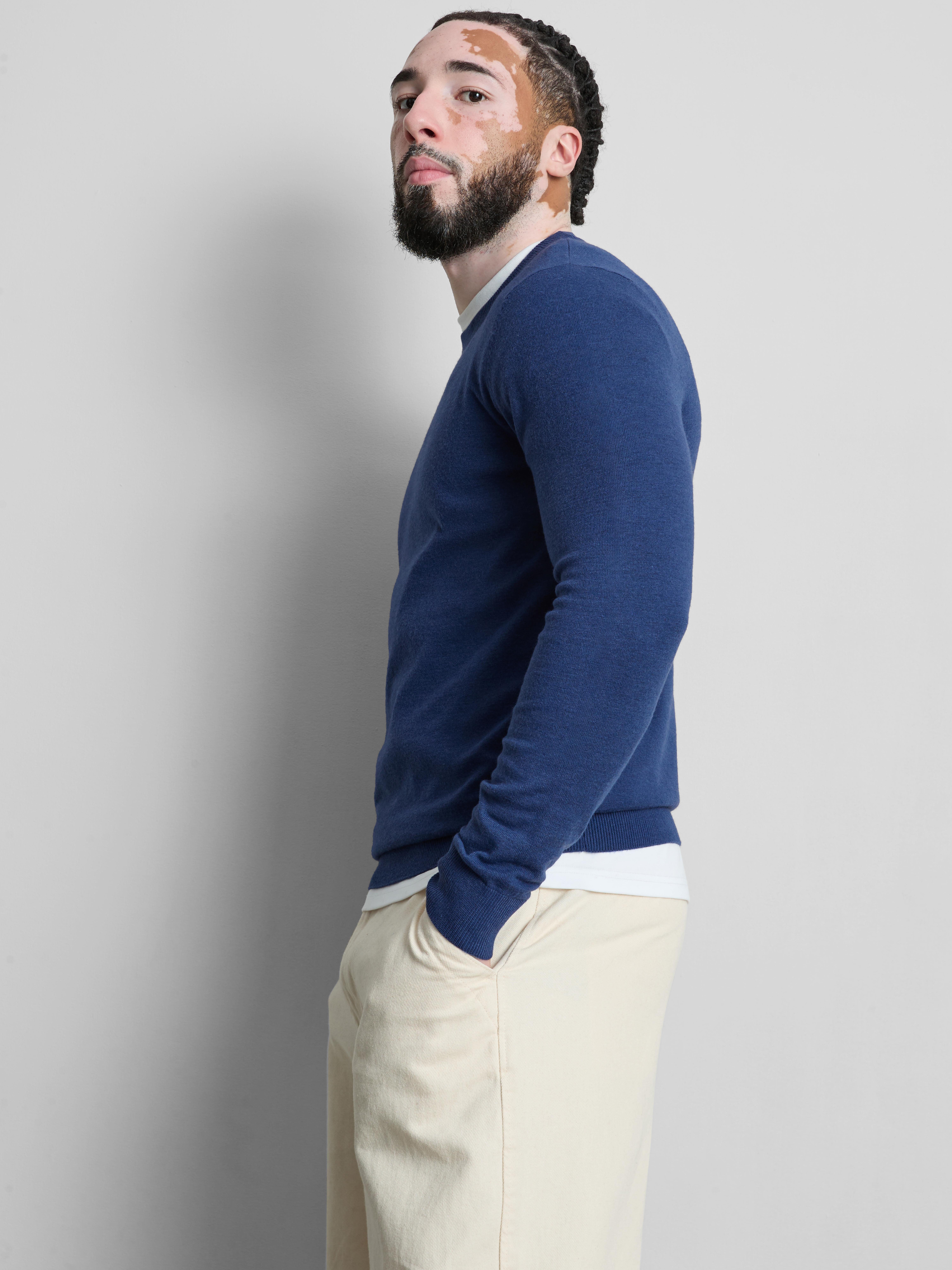 Crew Neck Sweater - Blue