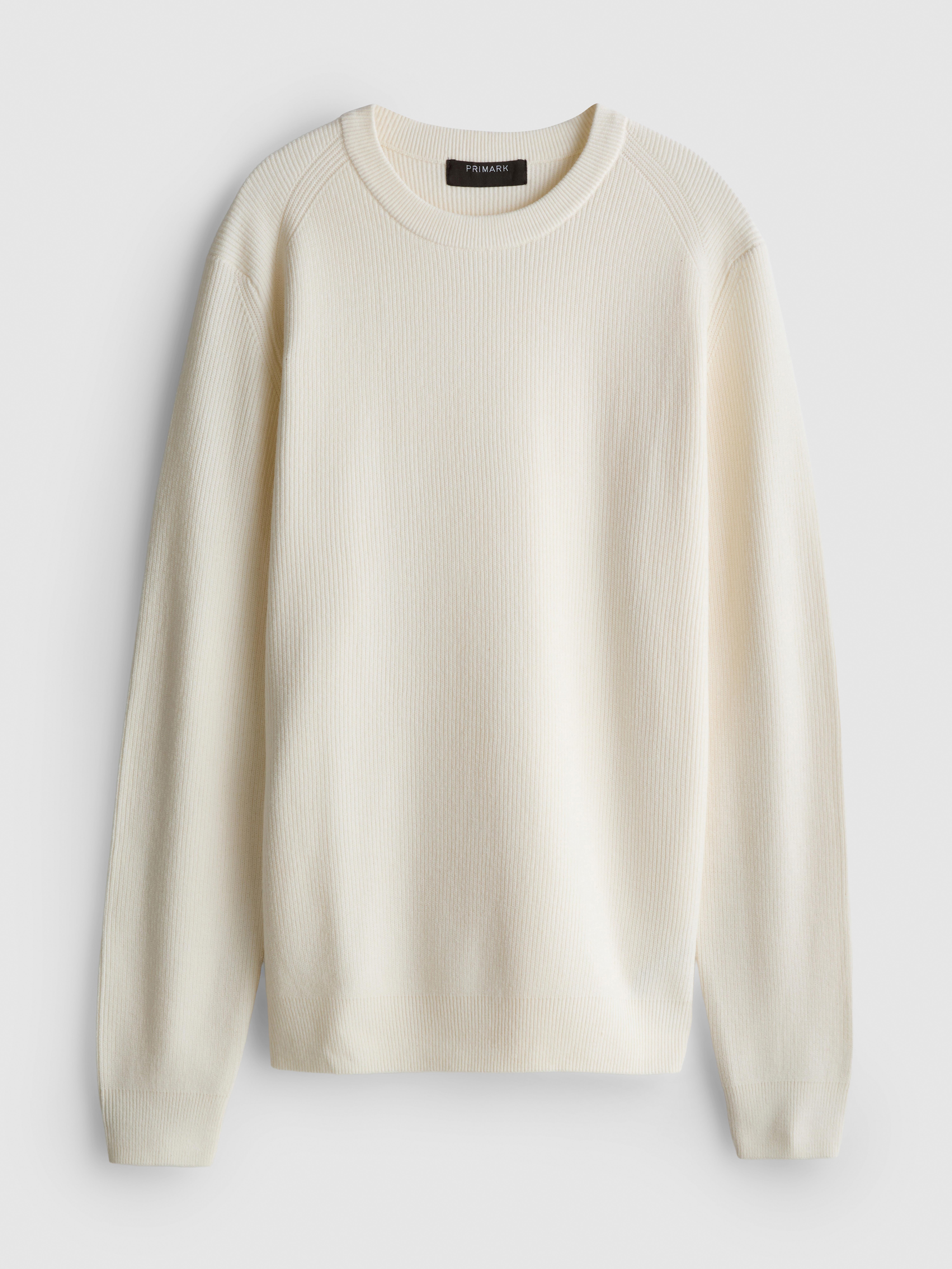 Ribbed Crewneck Sweater - White