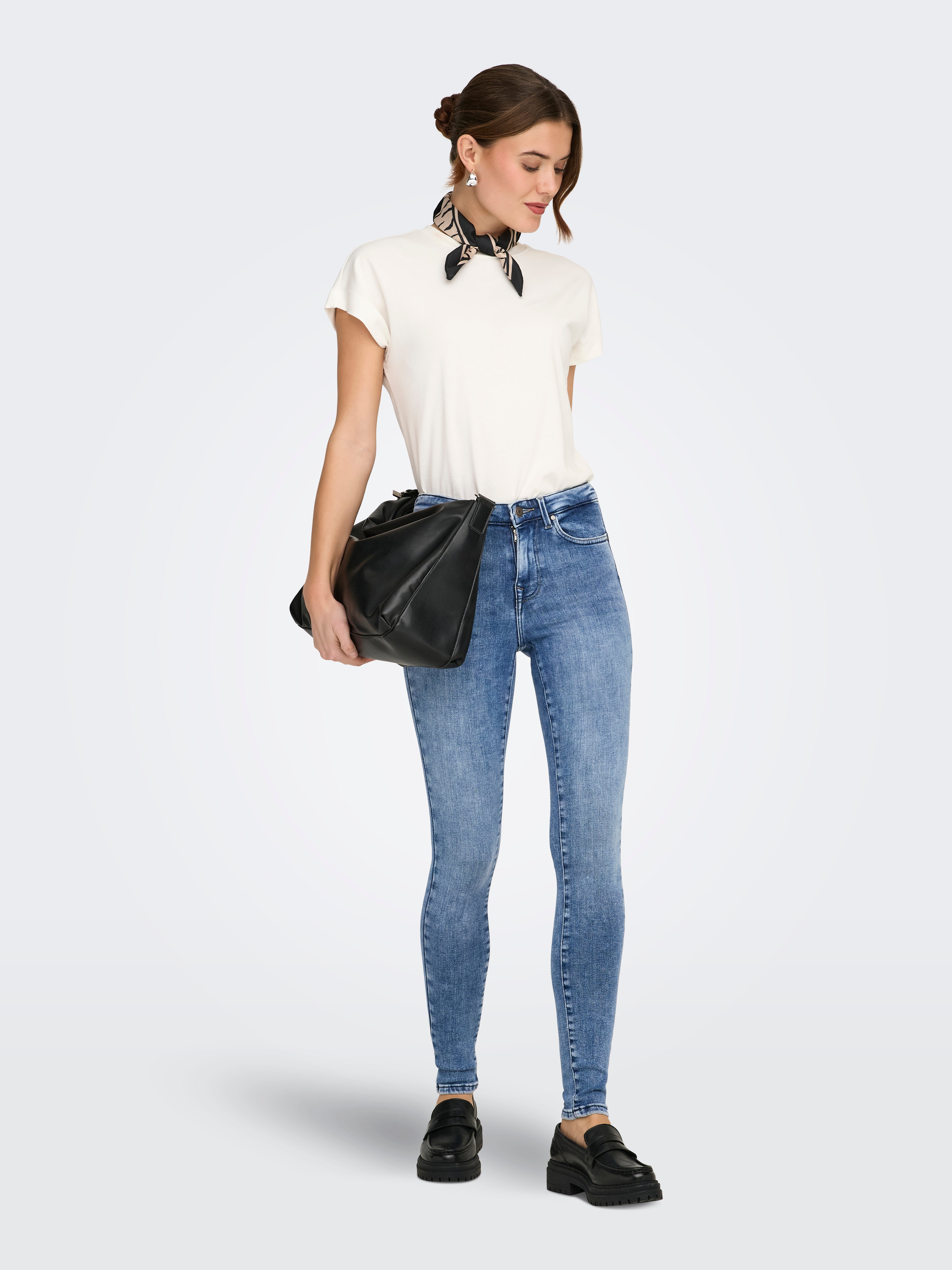 ONLPOWER Mid waist Skinny Fit Jeans Light Blue Denim