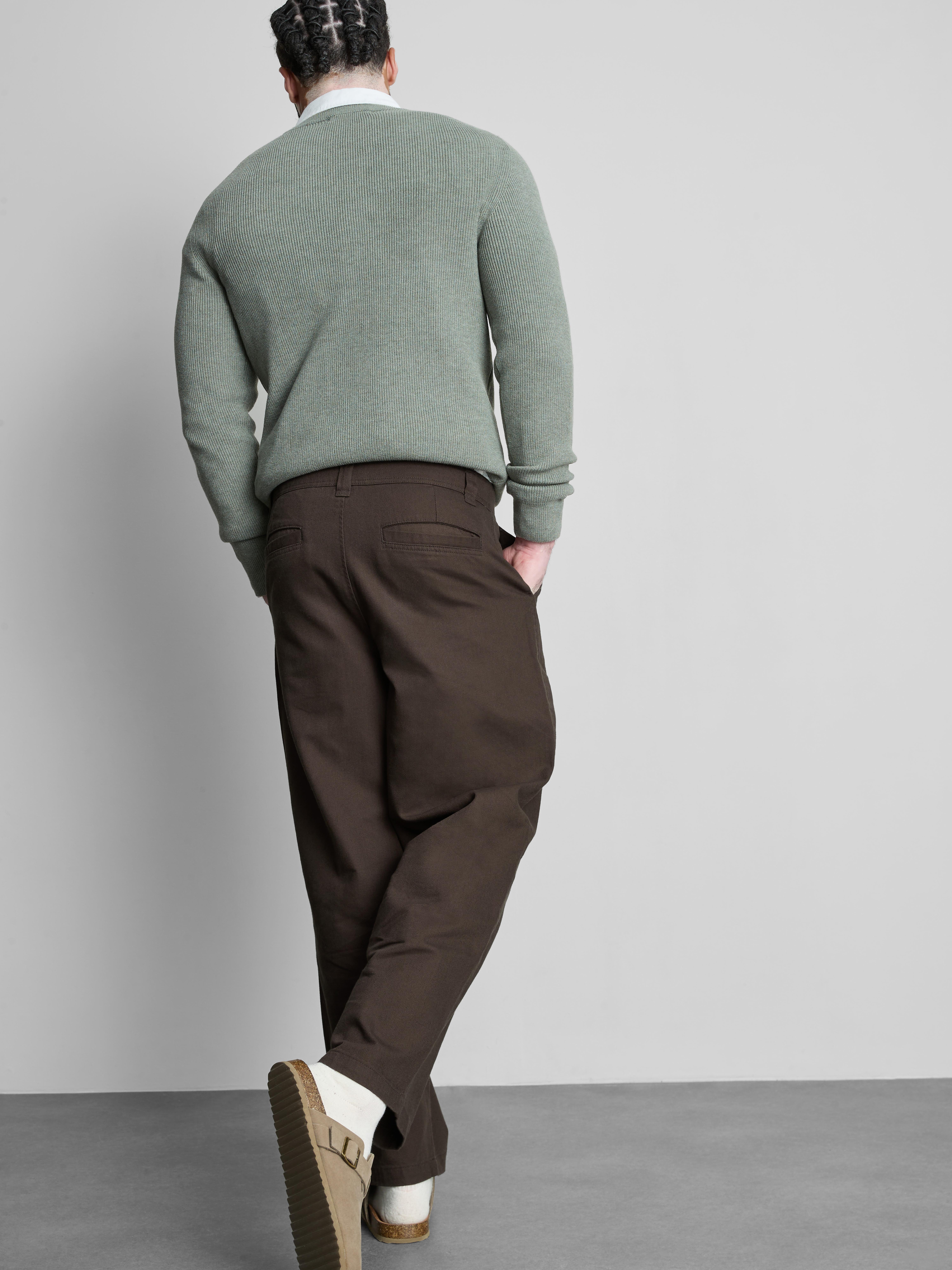 Mid-Rise Chino Pants - Brown