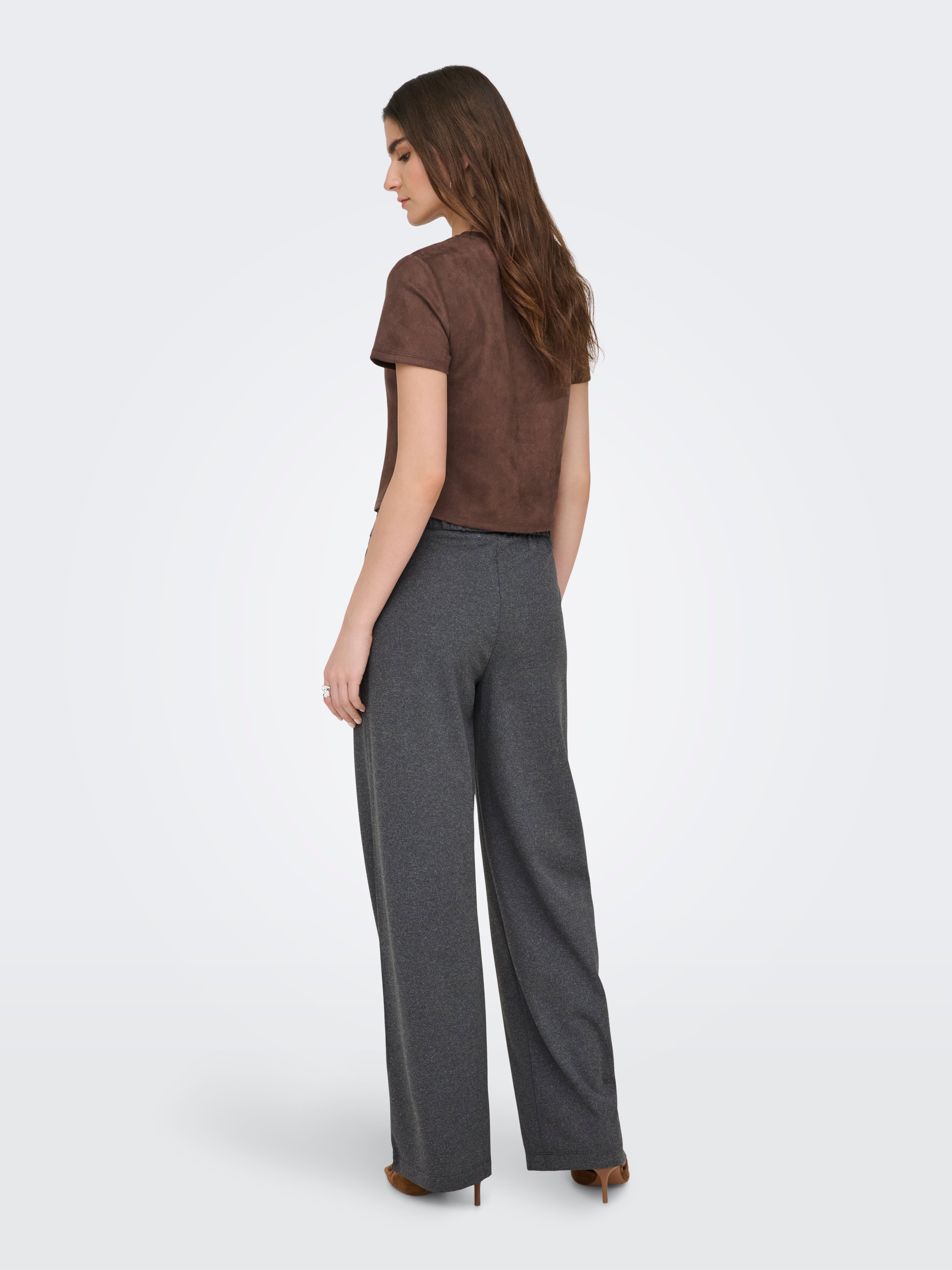 JDYGEGGO Wide Leg Fit Wide-leg trousers Medium Grey Melange