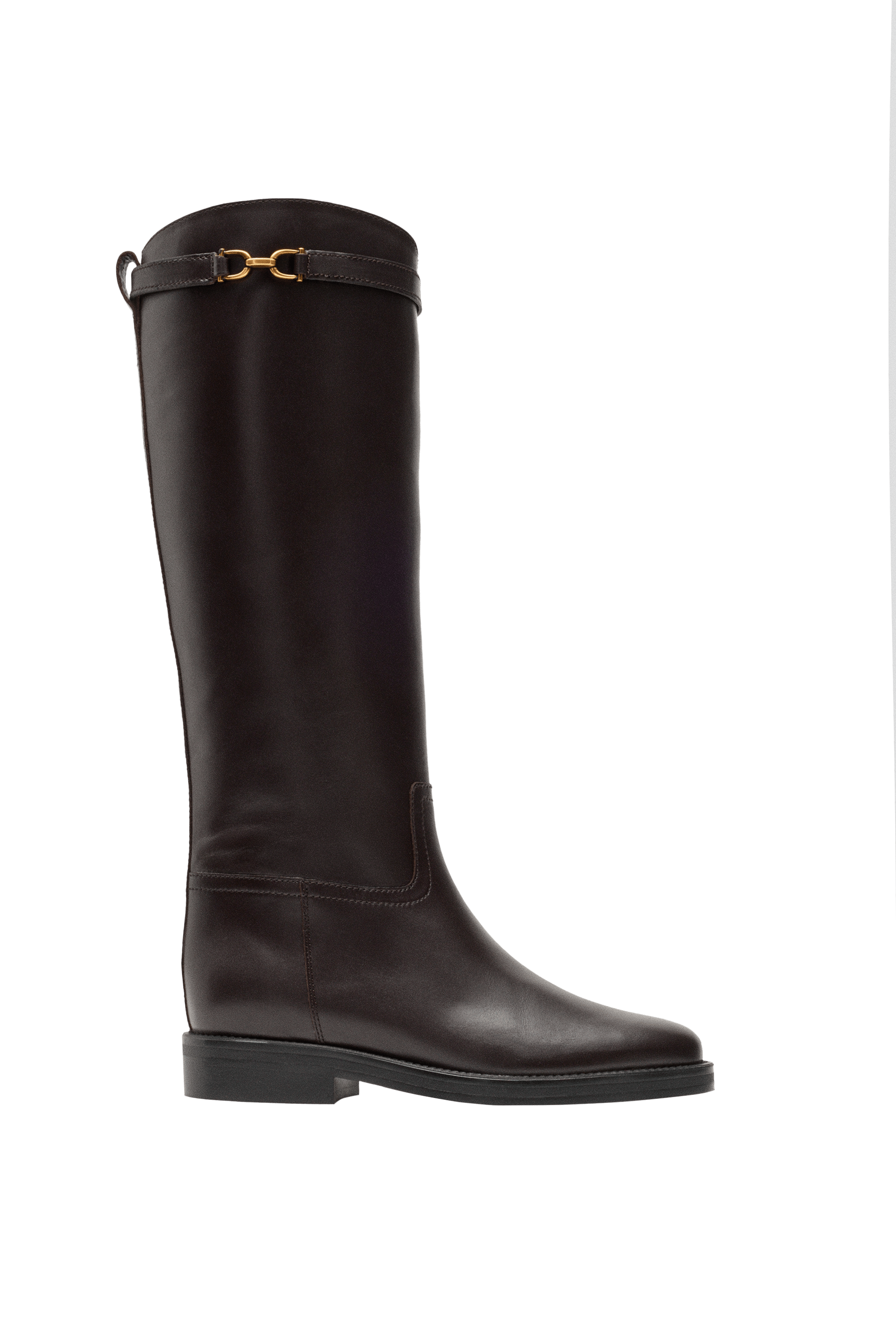Leather riding boot - BROWN