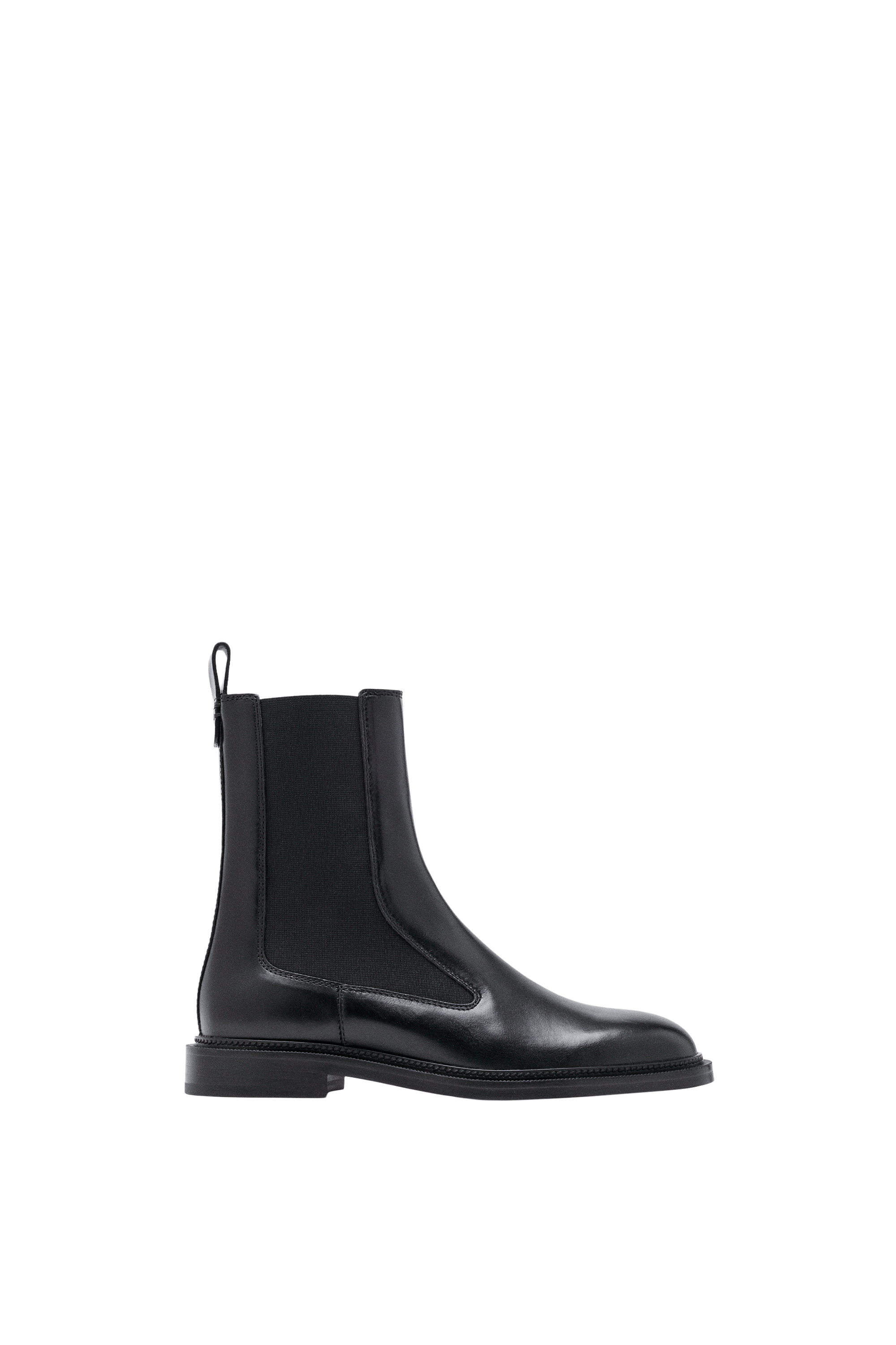 Flat leather Chelsea boots - BLACK