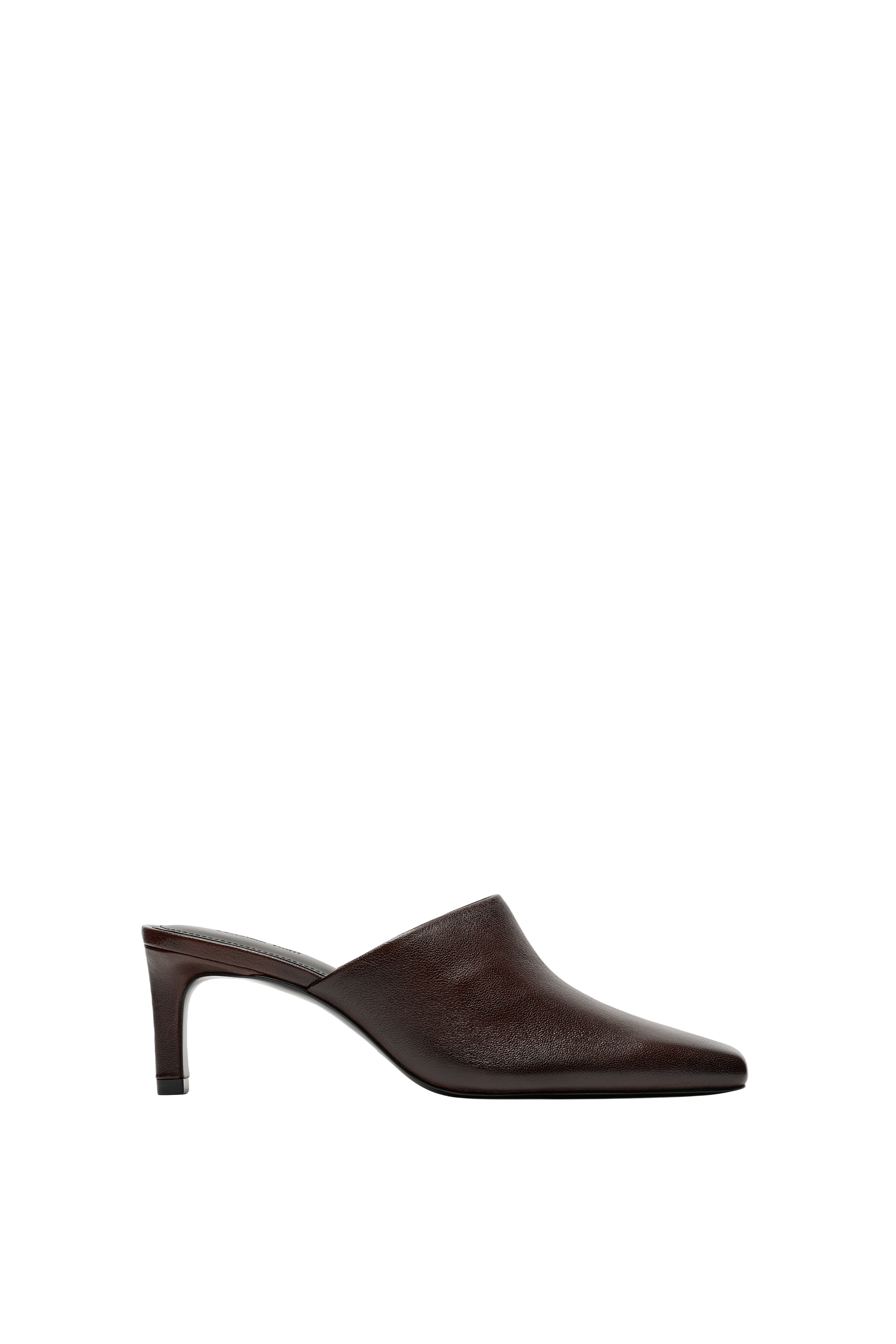 Slingback leather heel shoe - BURGUNDY