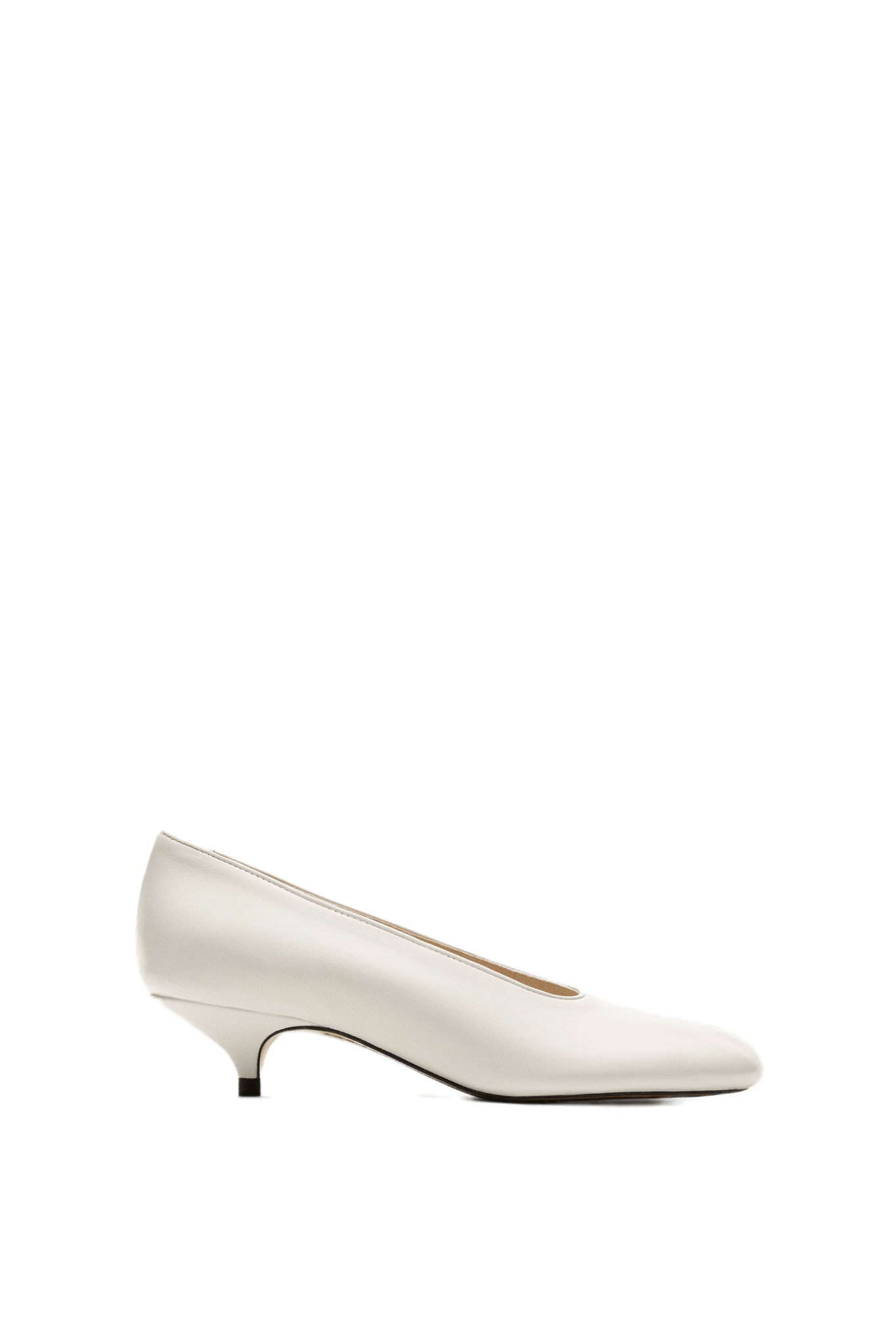 Soft leather heel shoe - WHITE