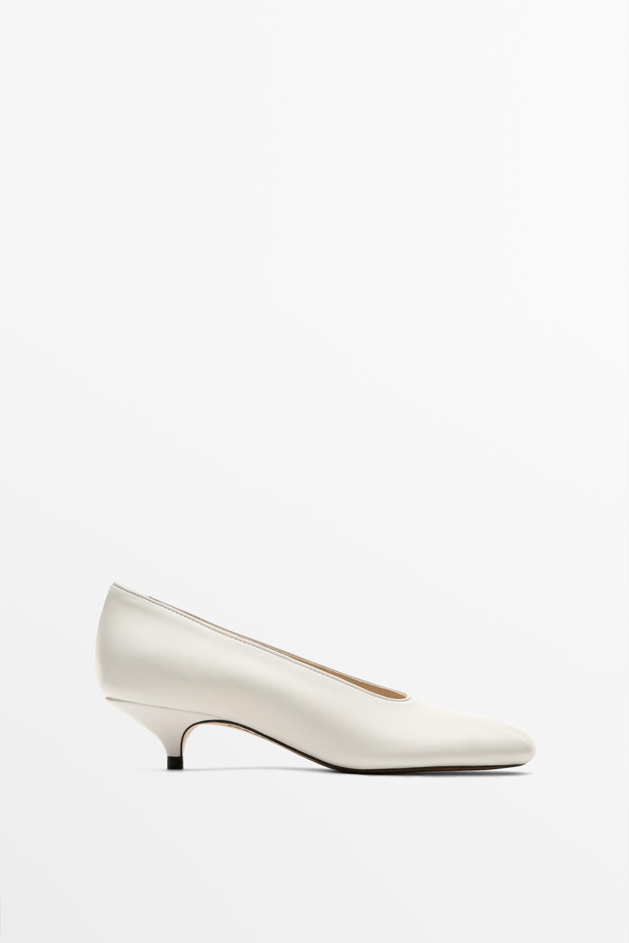 Soft leather heel shoe - WHITE