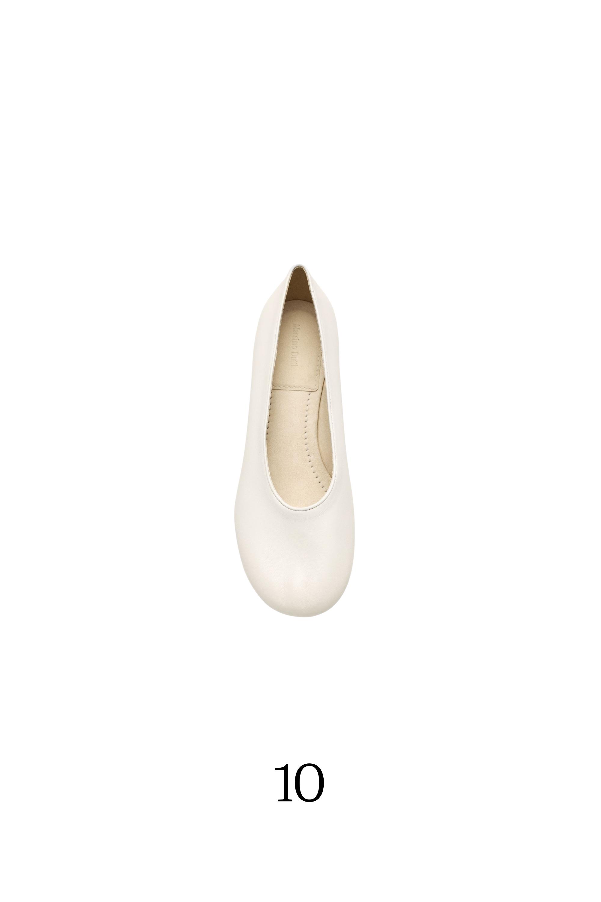 Soft leather heel shoe - WHITE