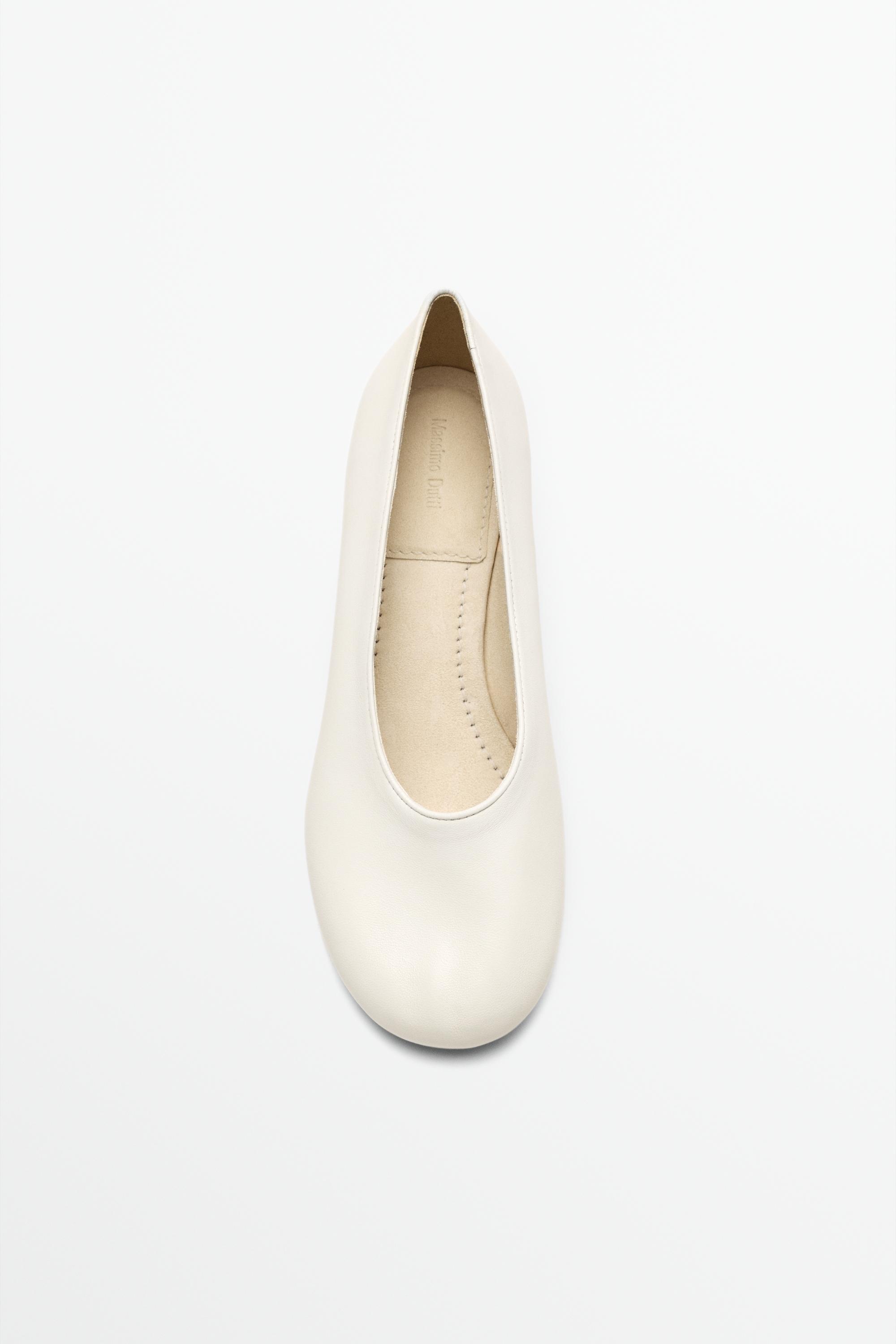 Soft leather heel shoe - WHITE