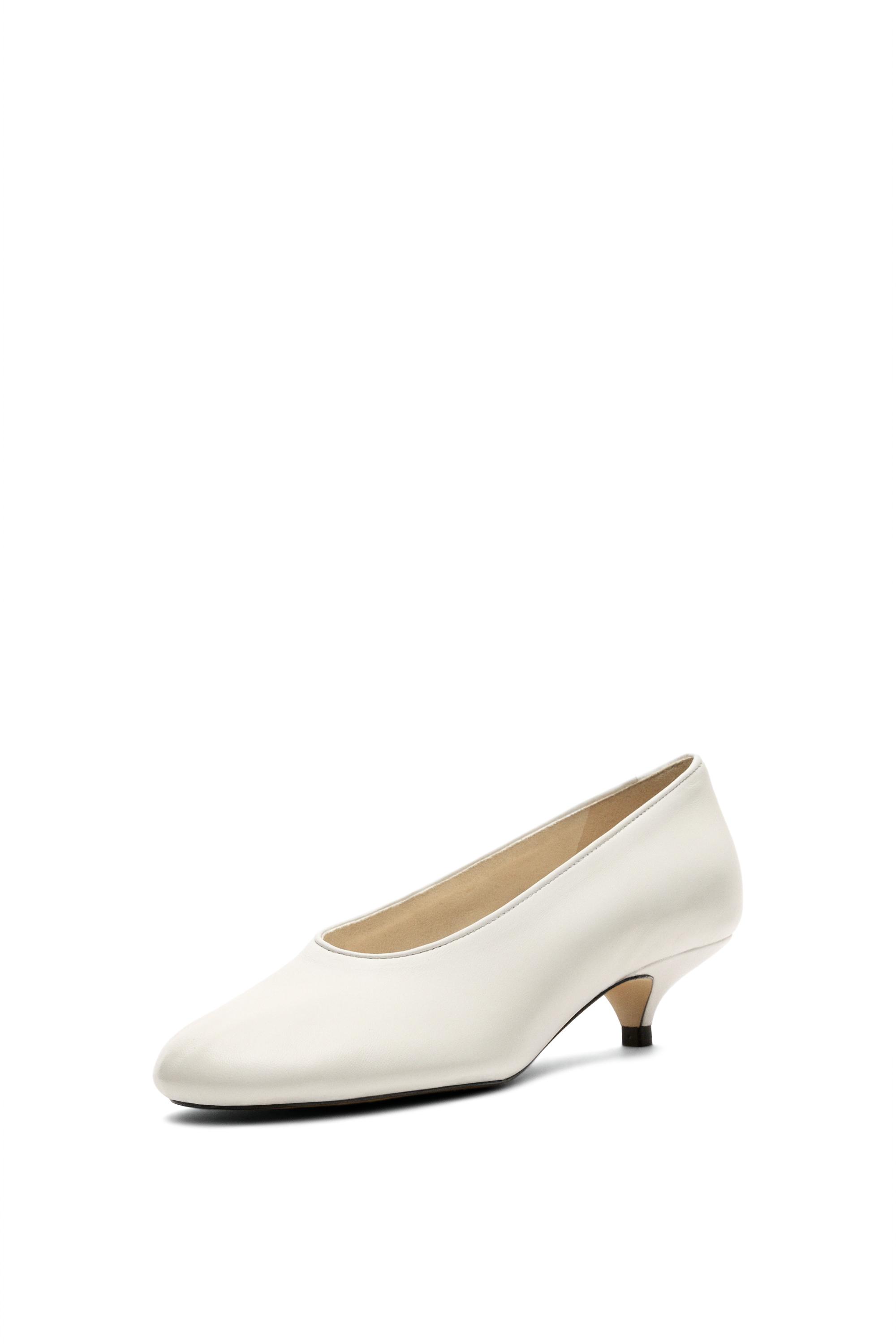 Soft leather heel shoe - WHITE