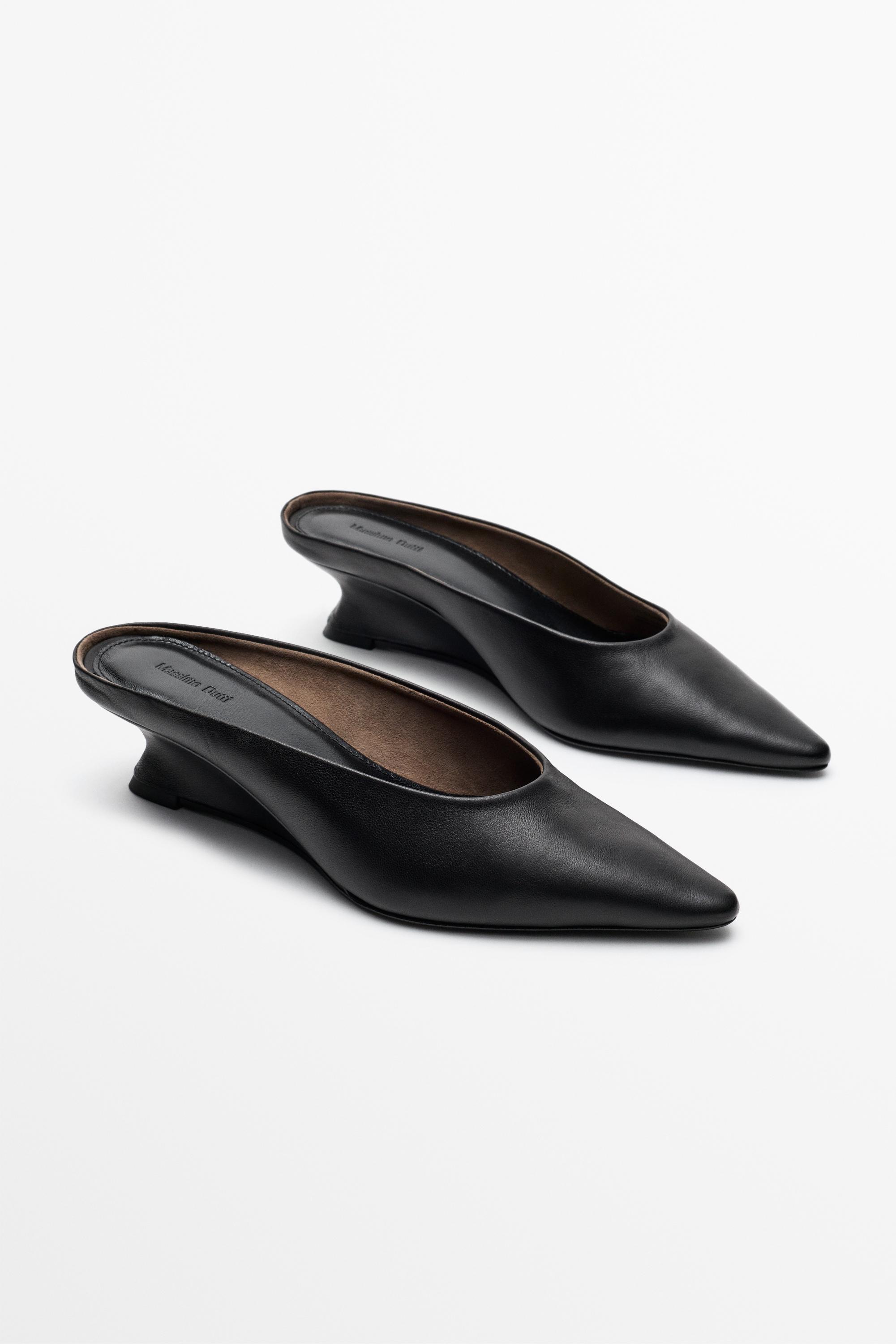 Wedge heel mule shoe - BLACK