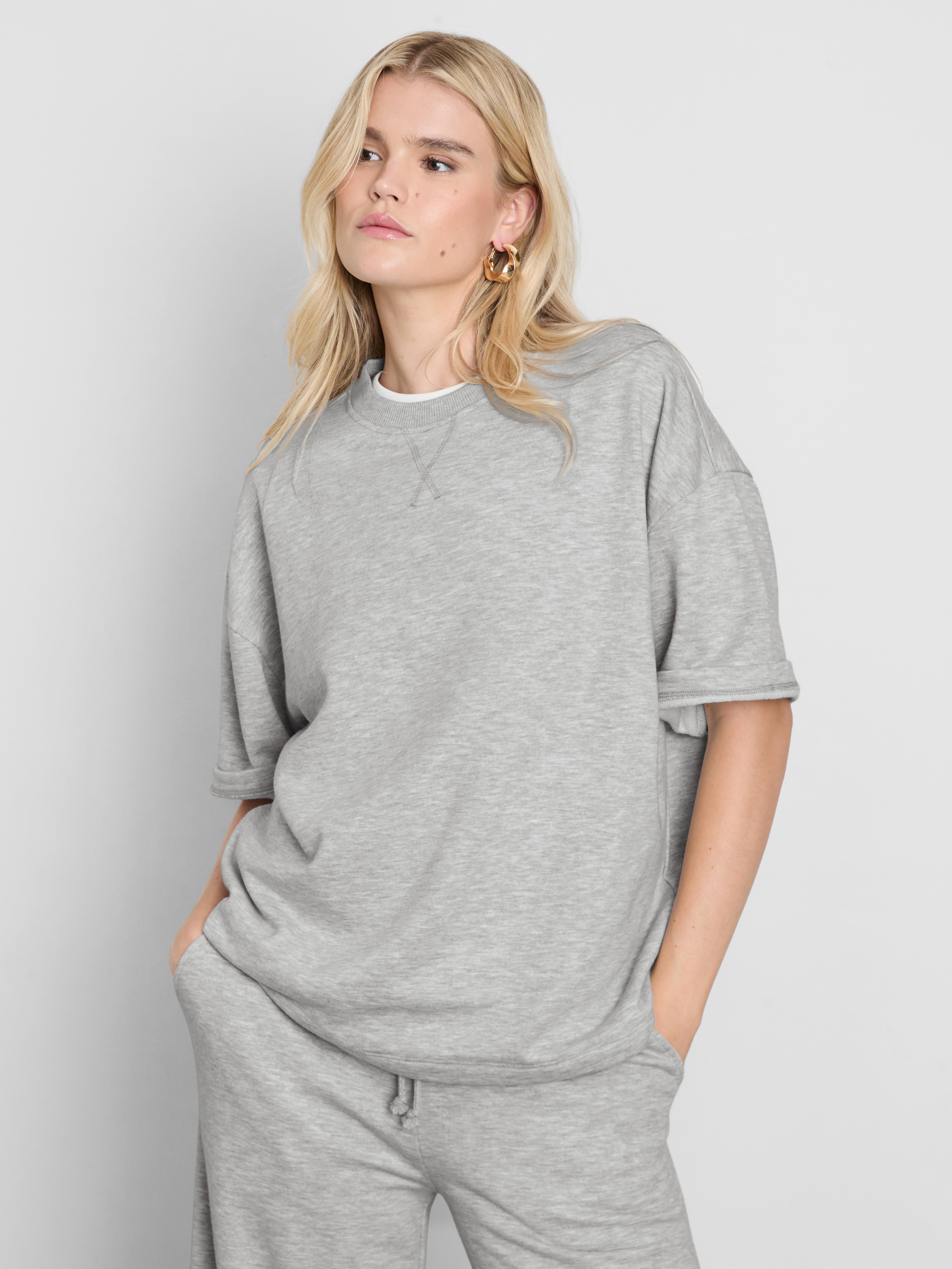 Dropped-Shoulder Airport Tee - Gray Heather