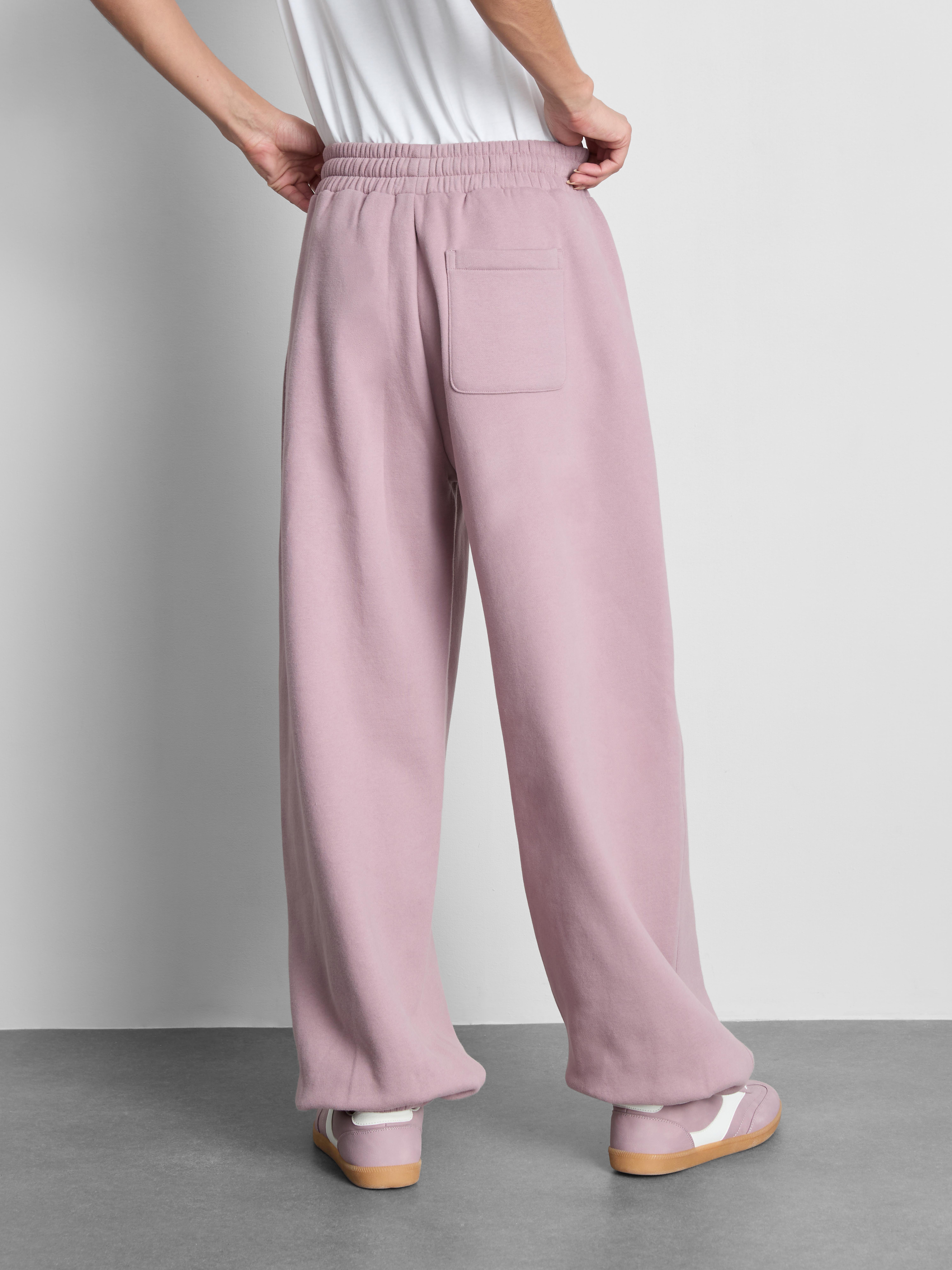 Cotton-Rich Relaxed Cuffed Joggers - Pink
