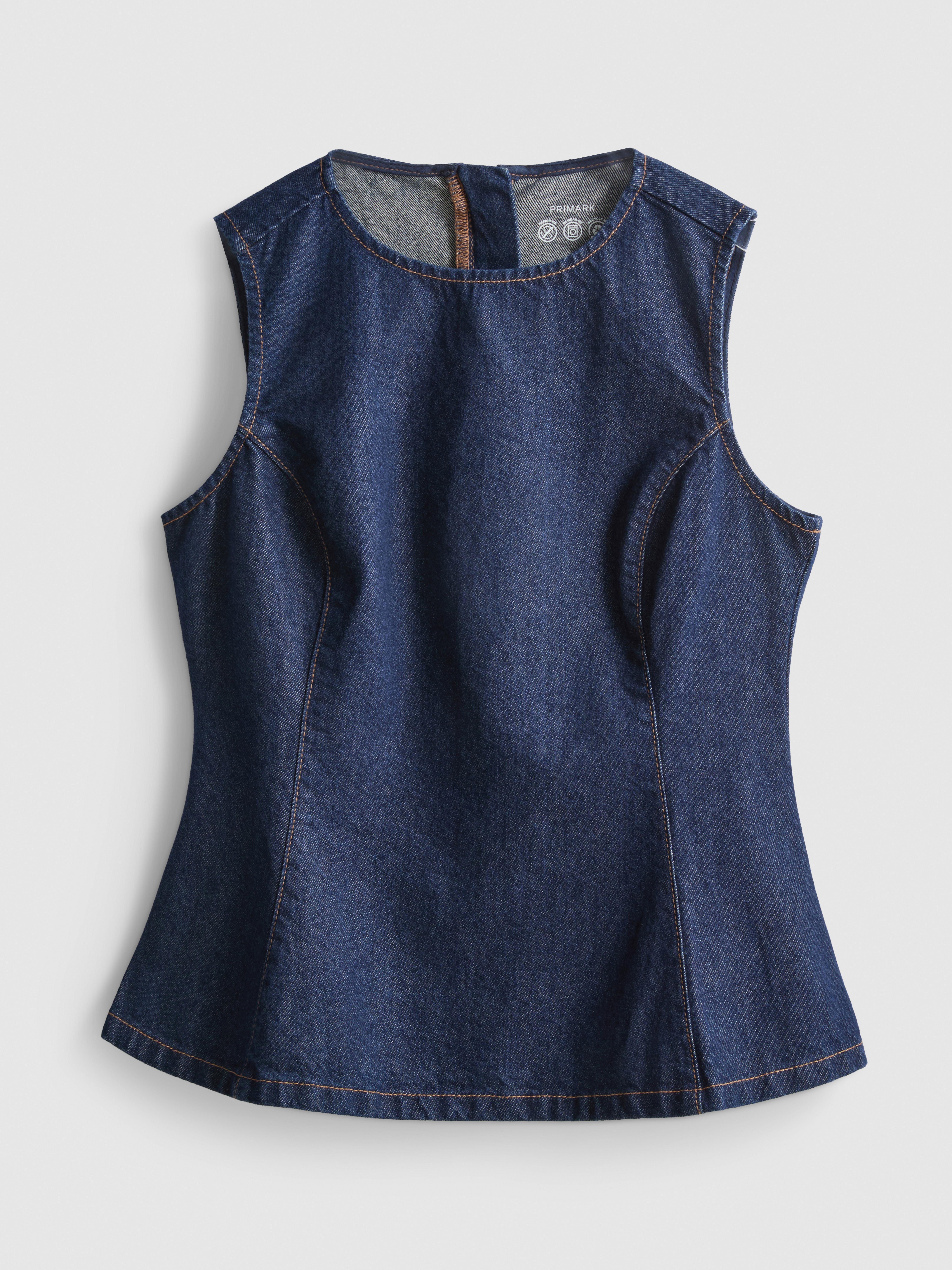 Paula Echevarría Peplum Hem Tank Top - Indigo