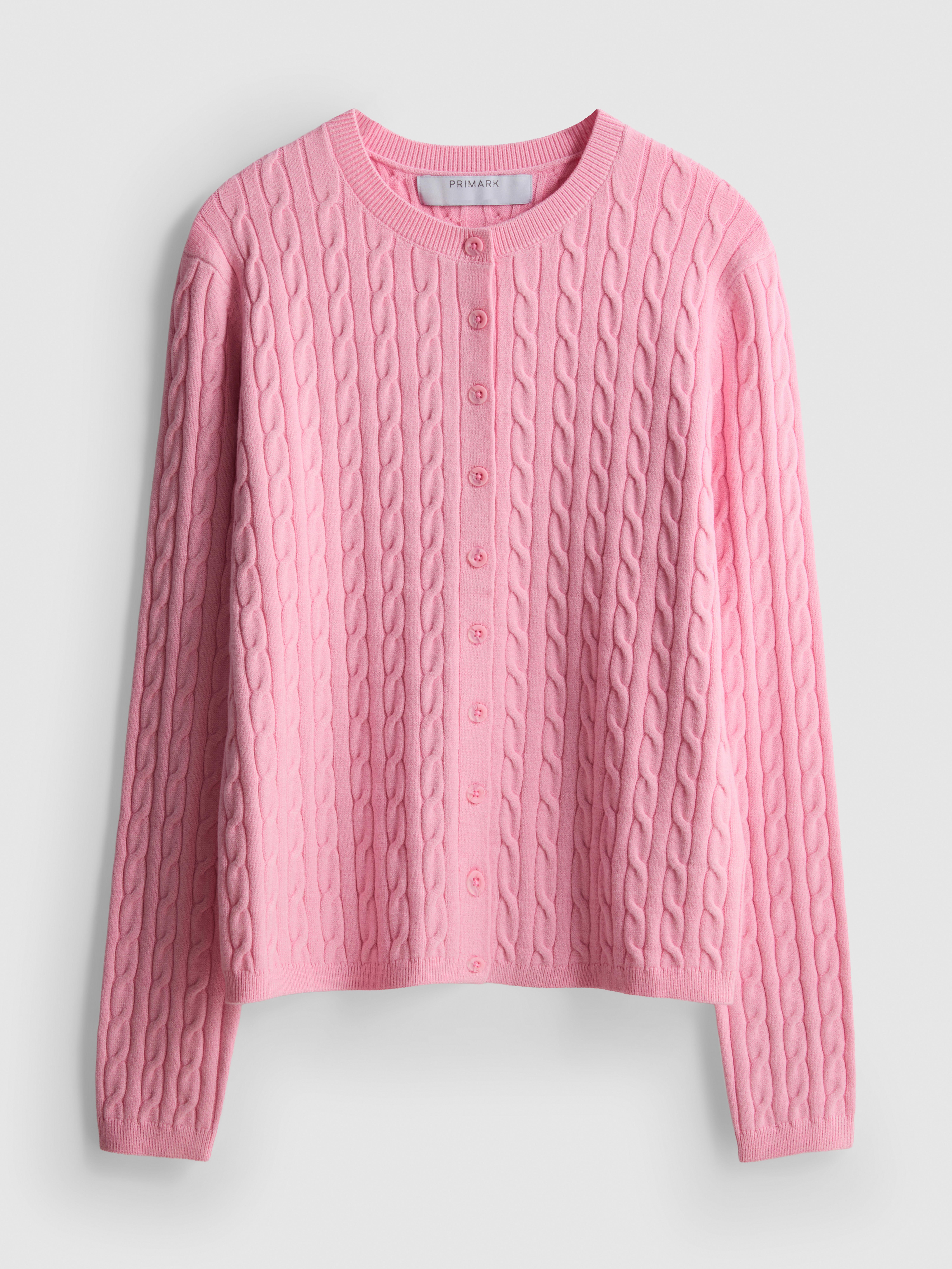 Cable Knit Cardigan - Light Pink