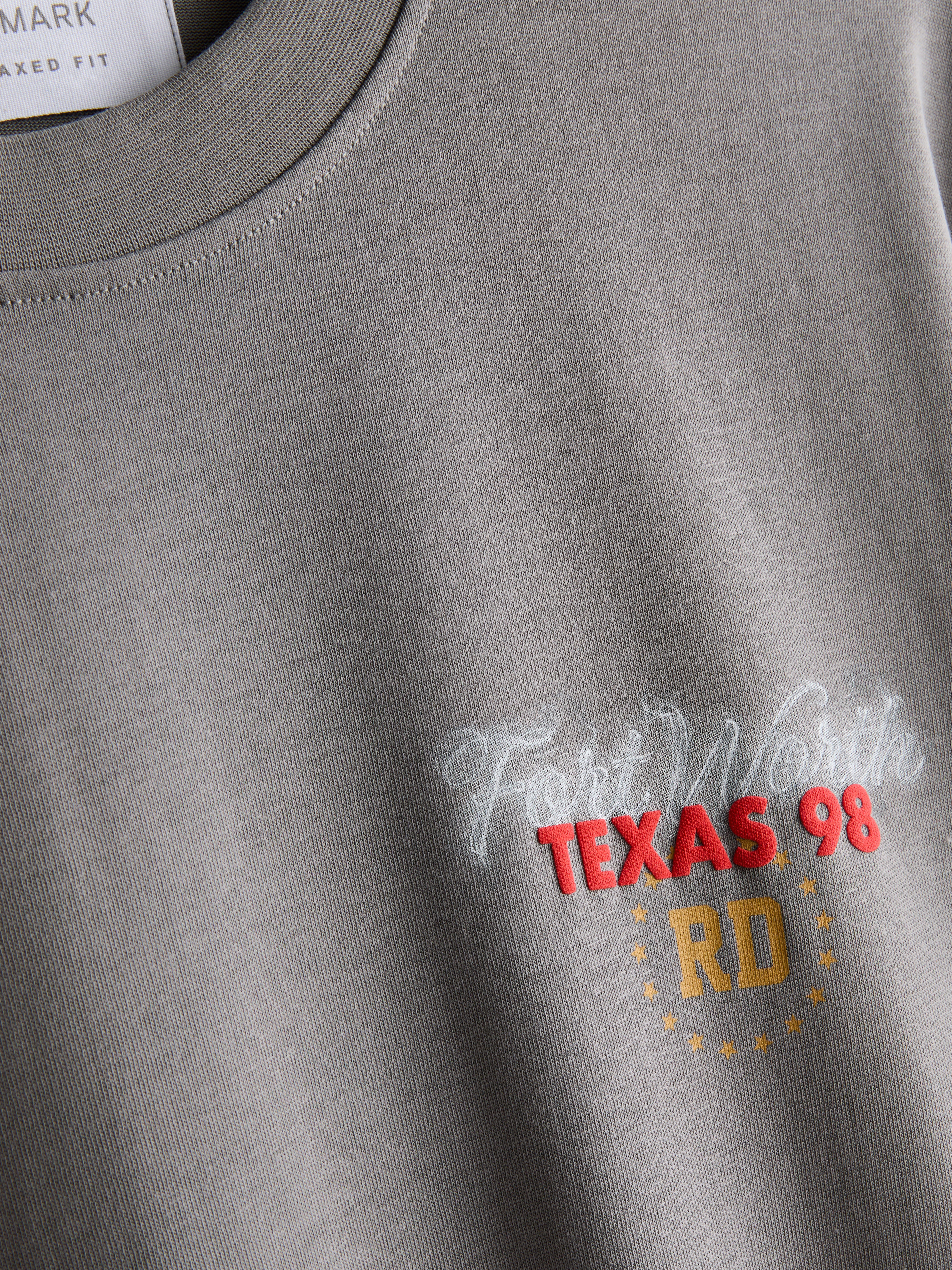 Pure Cotton Texas 98 Graphic T-Shirt - Gray