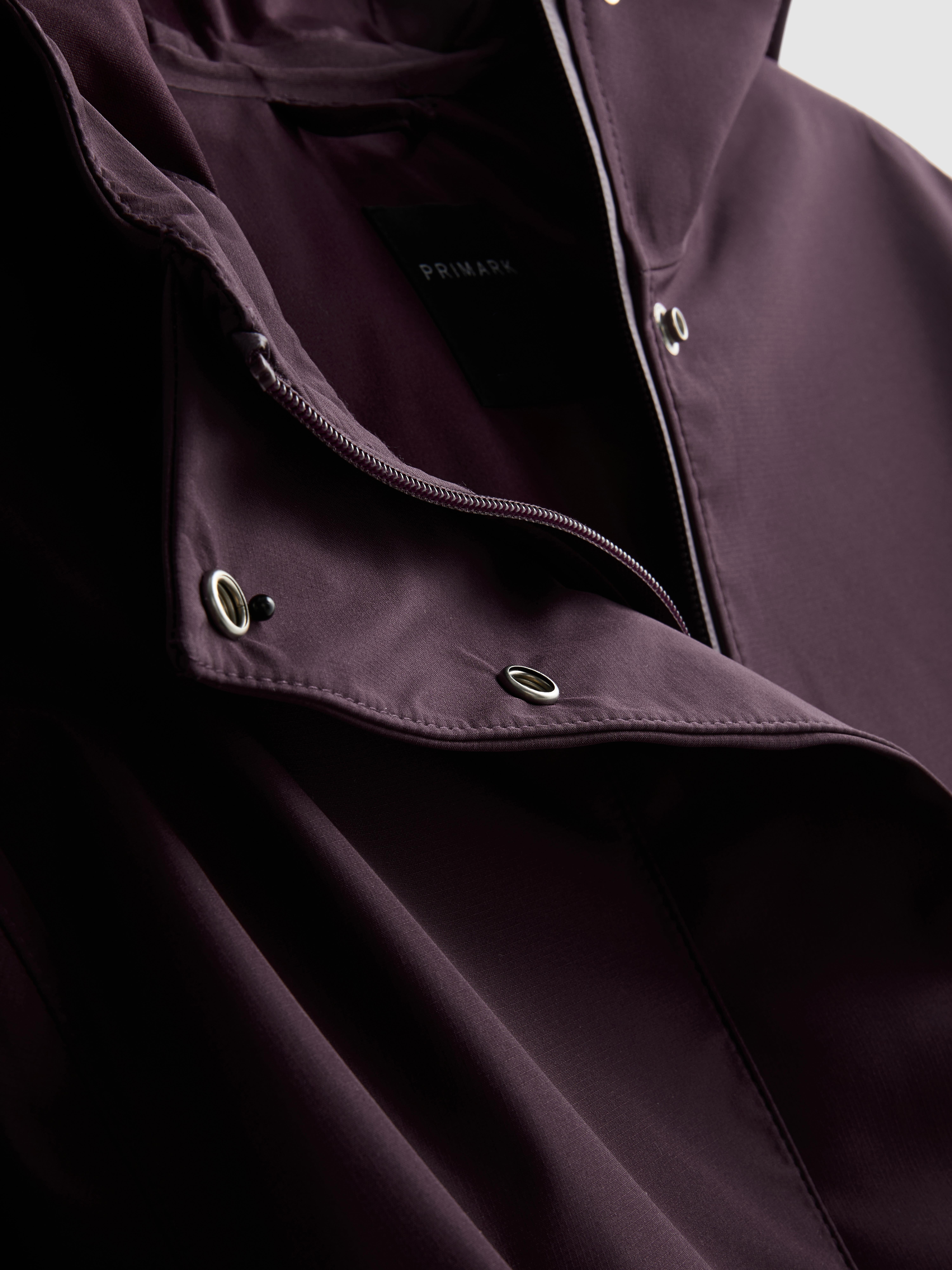 Cinch Detail Longline Raincoat - Fig
