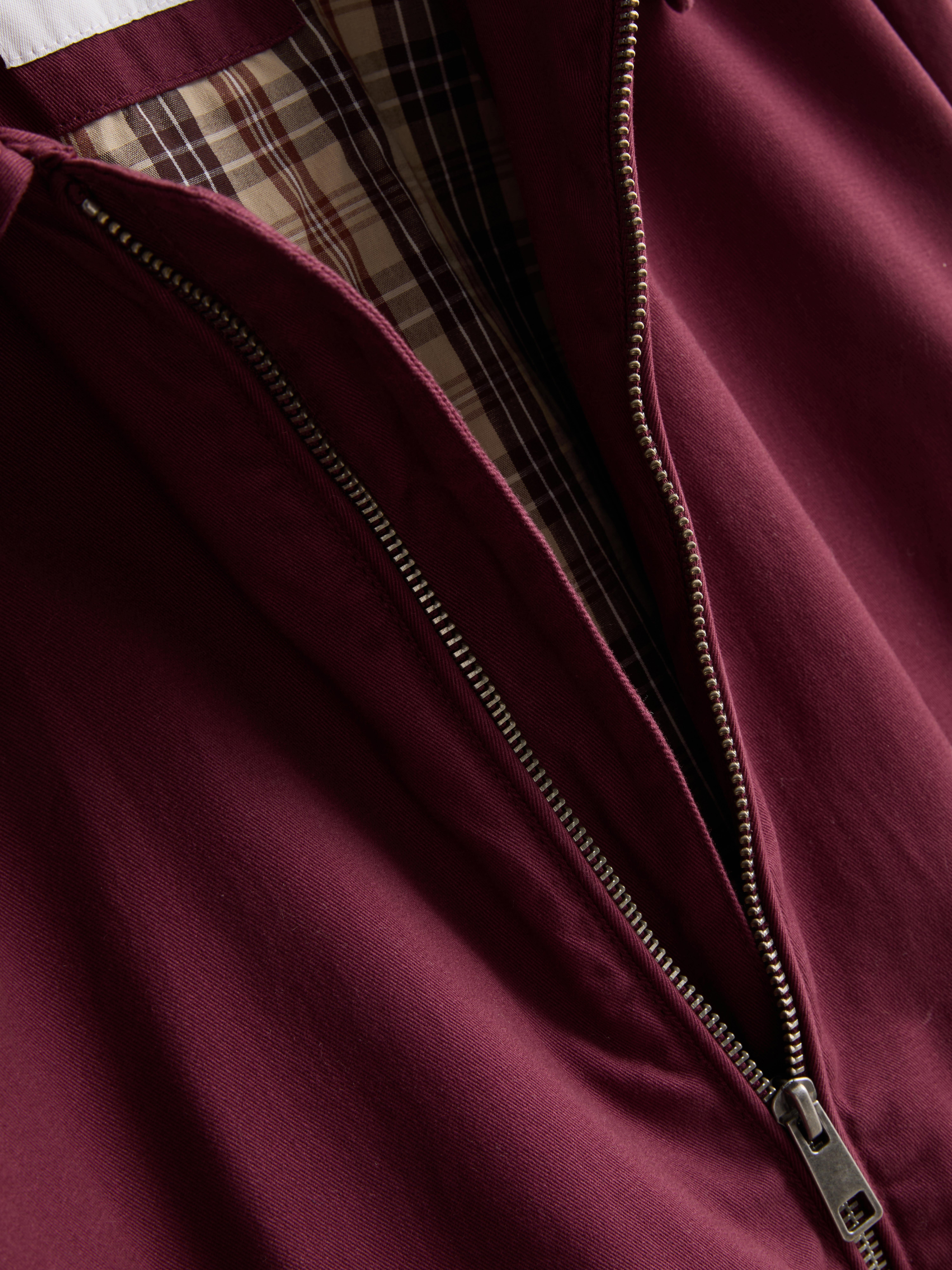 Collared Harrington Jacket - Burgundy