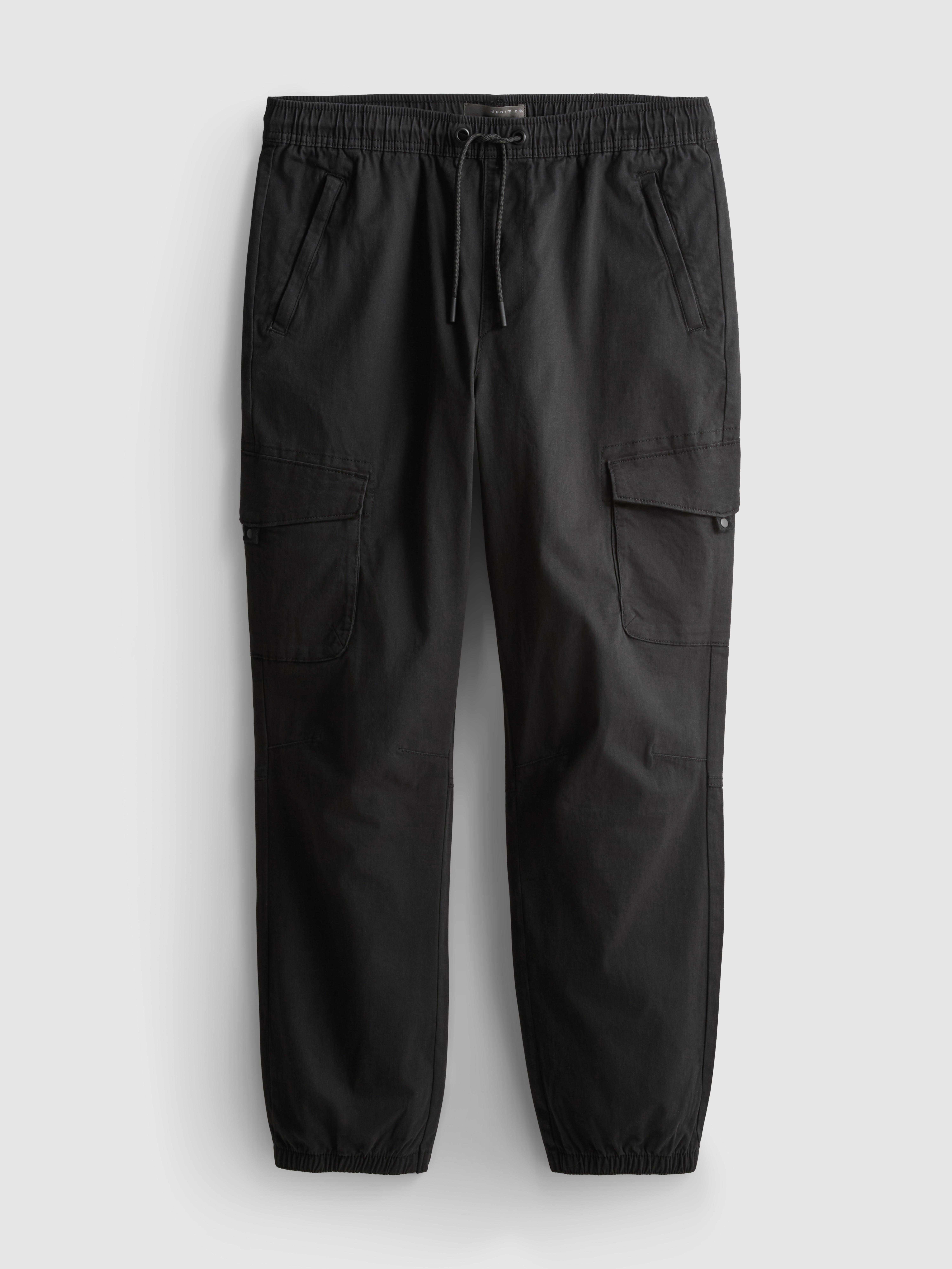 Cuffed Cargo Joggers - Black