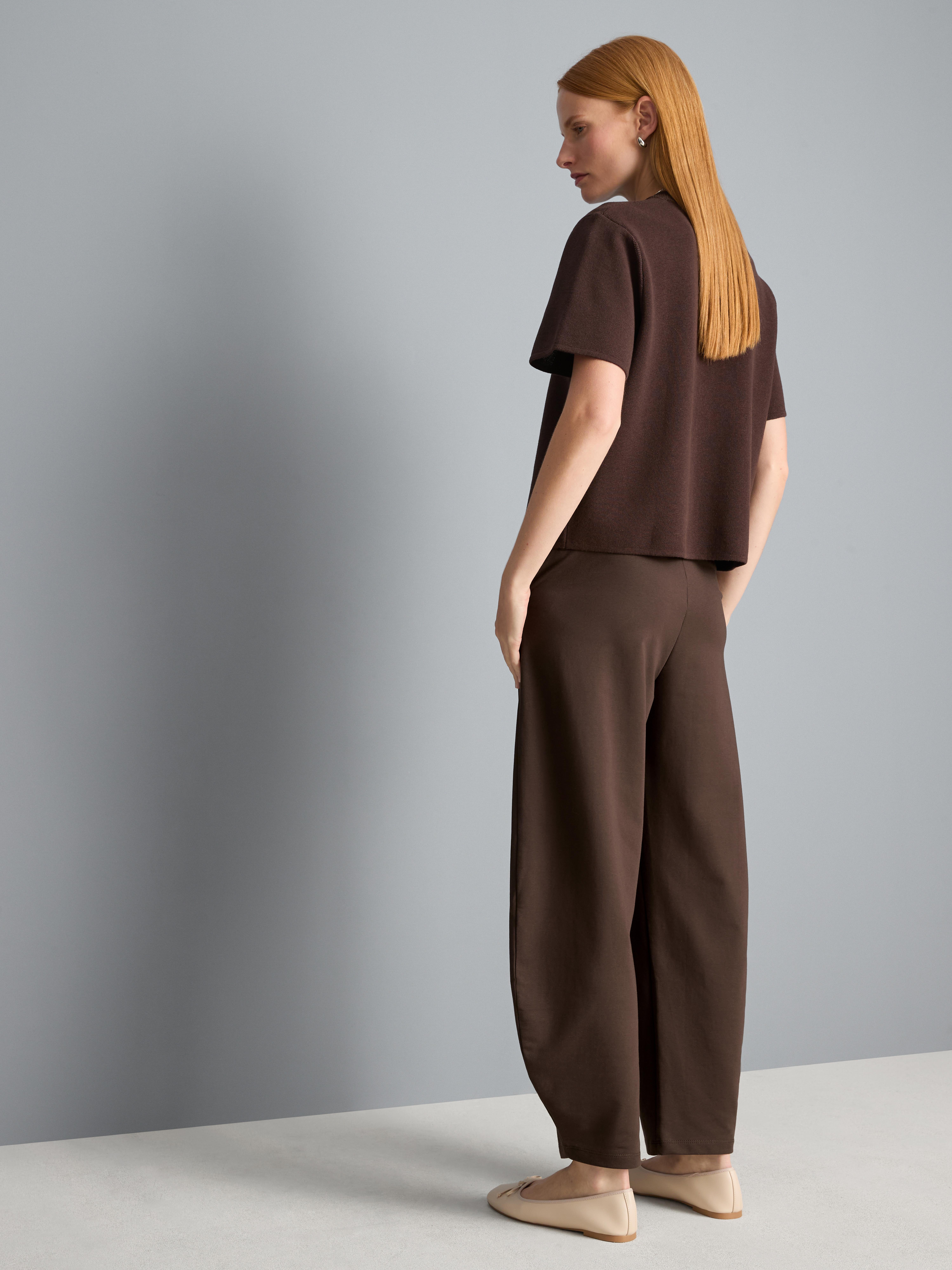 Cotton Rich Barrel Leg Joggers - Chocolate