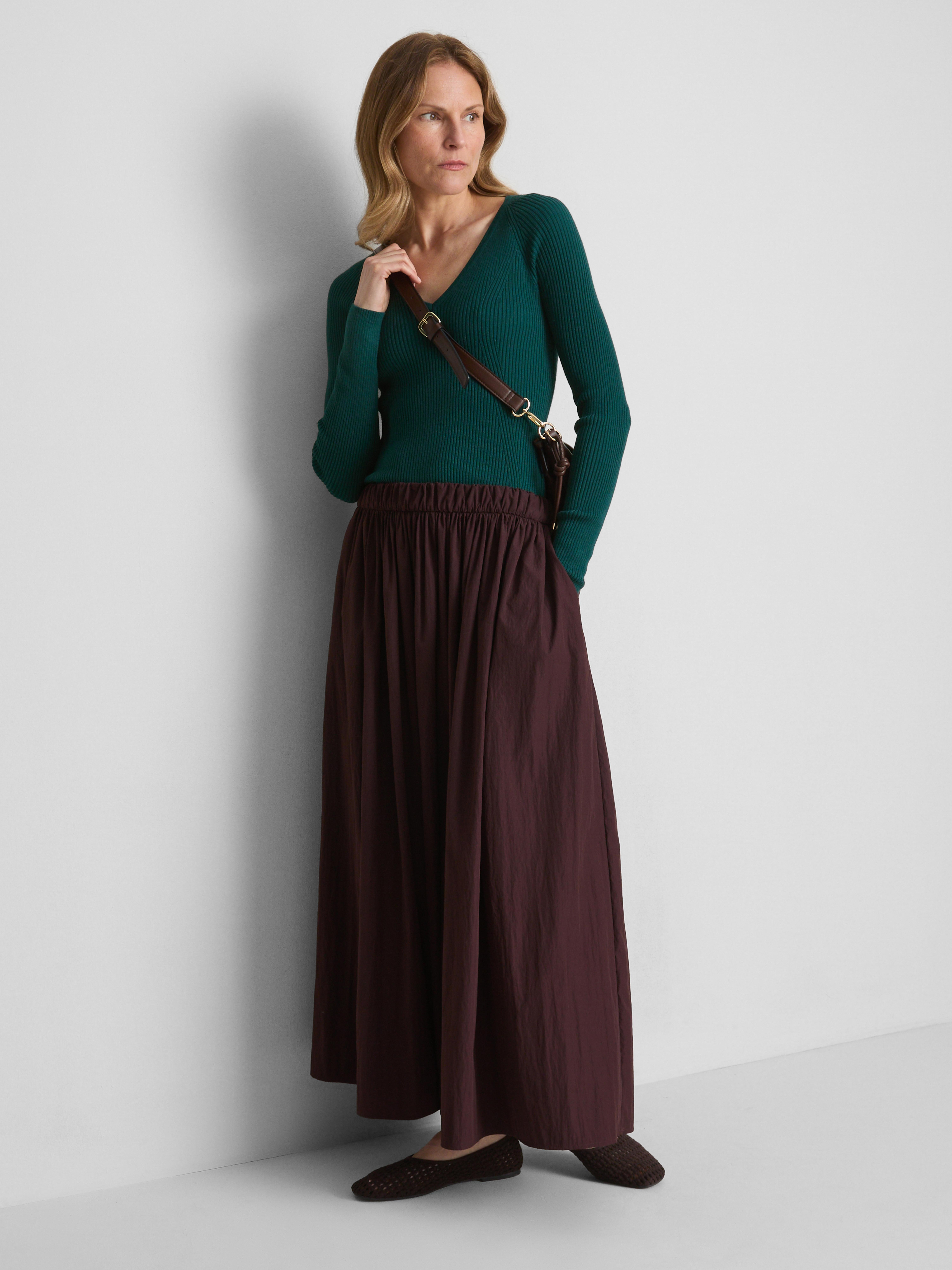 Ribbed V-Neck Sweater - Teal