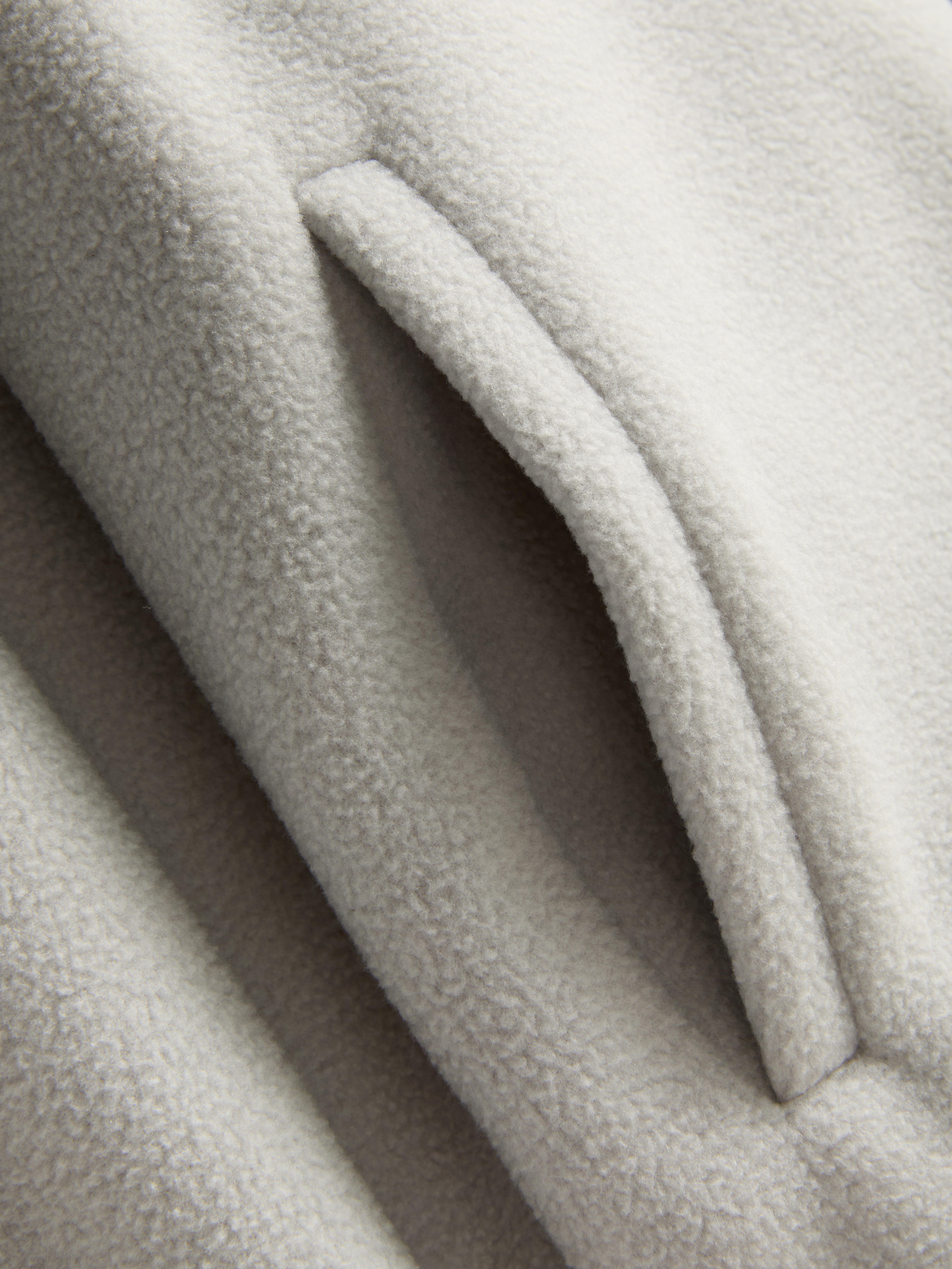 Zip-Up Funnel Neck Fleece - Light Gray