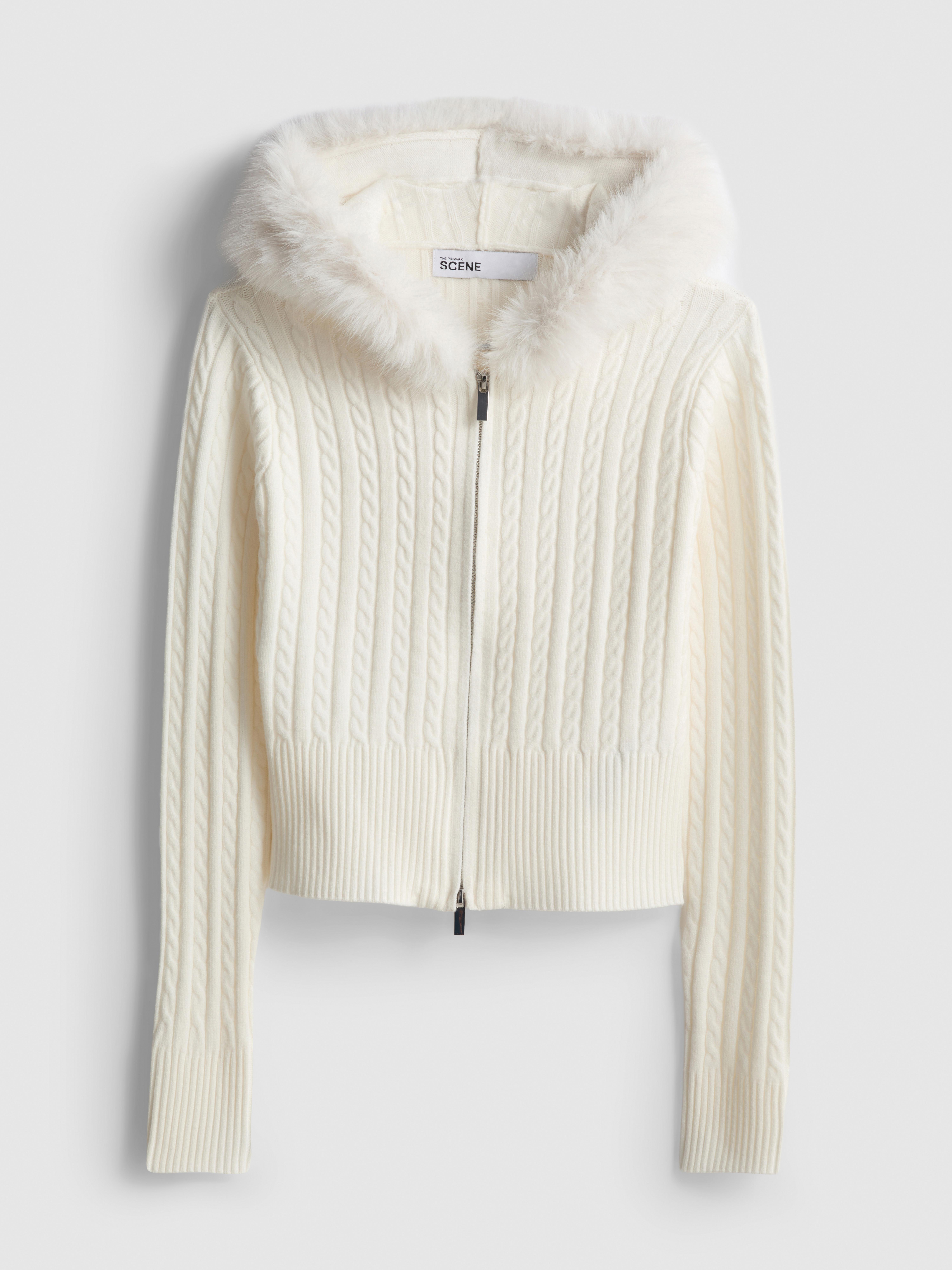 The Primark Scene | Cable Knit Zip-Up Hoodie - Cream