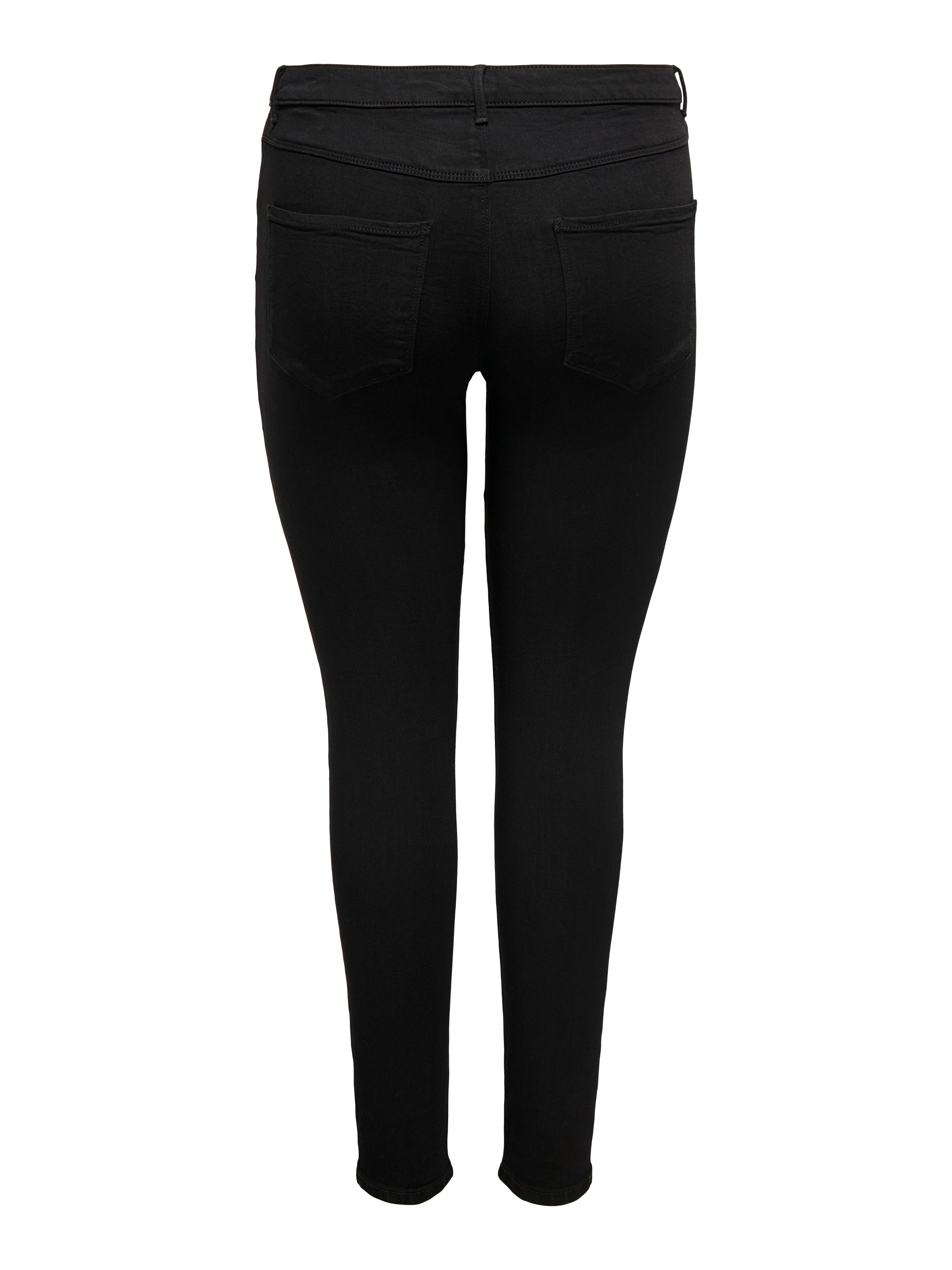CARTHUNDER Mid waist Skinny Fit Jeans Black