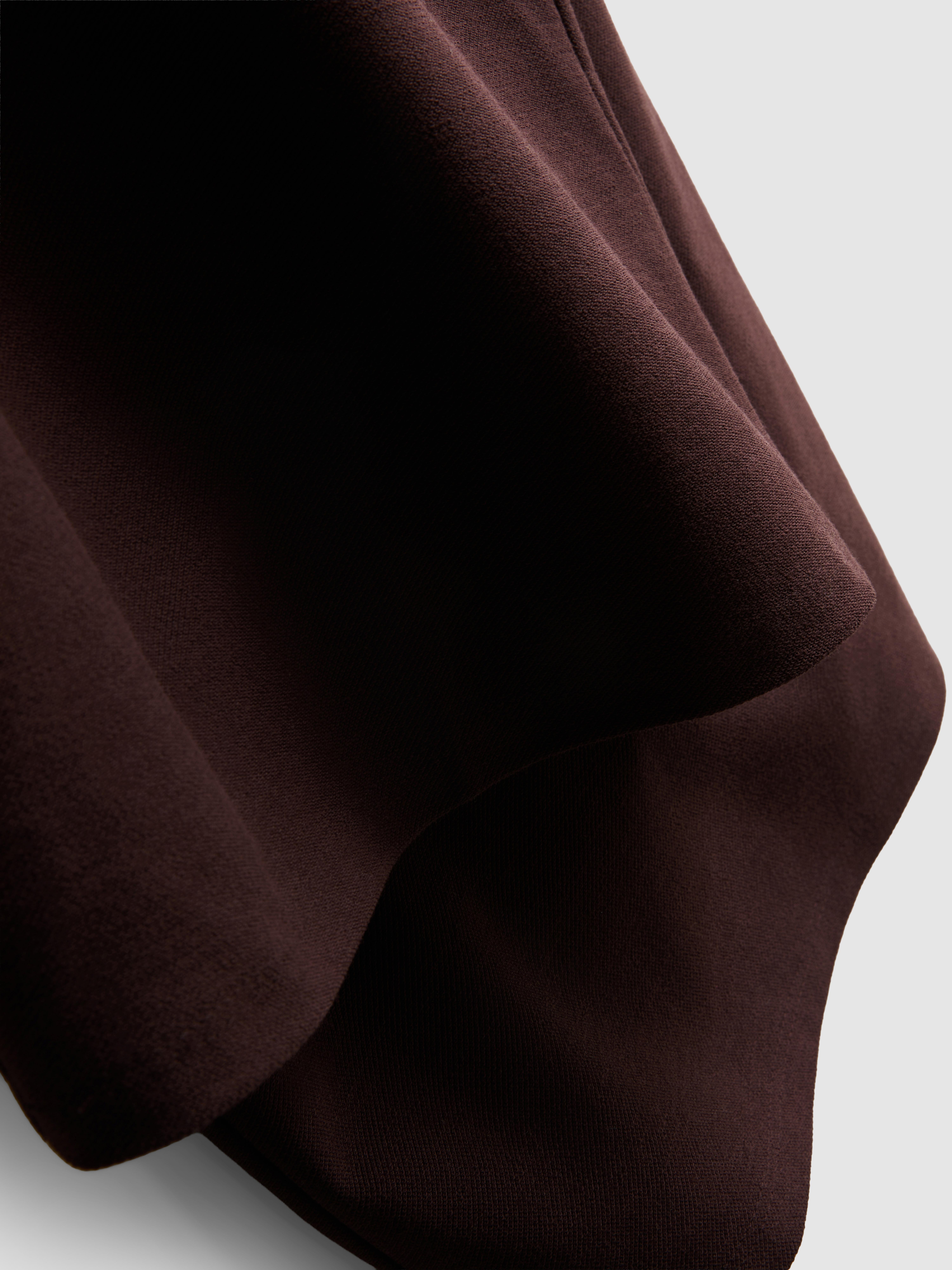 Cotton Blend Wide Leg Drawstring Pants - Brown
