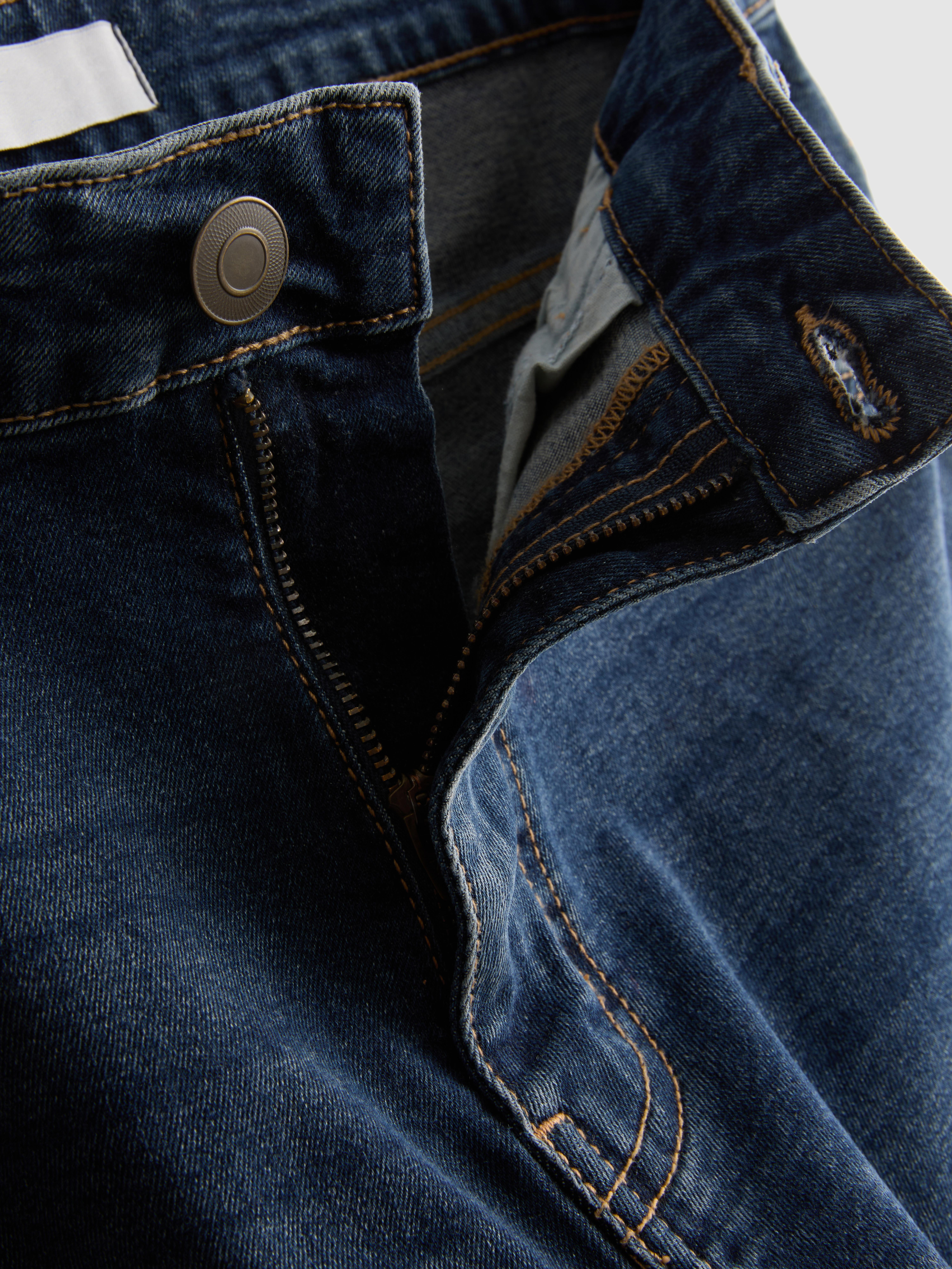 Mid-Rise Skinny Jeans - Dark Blue