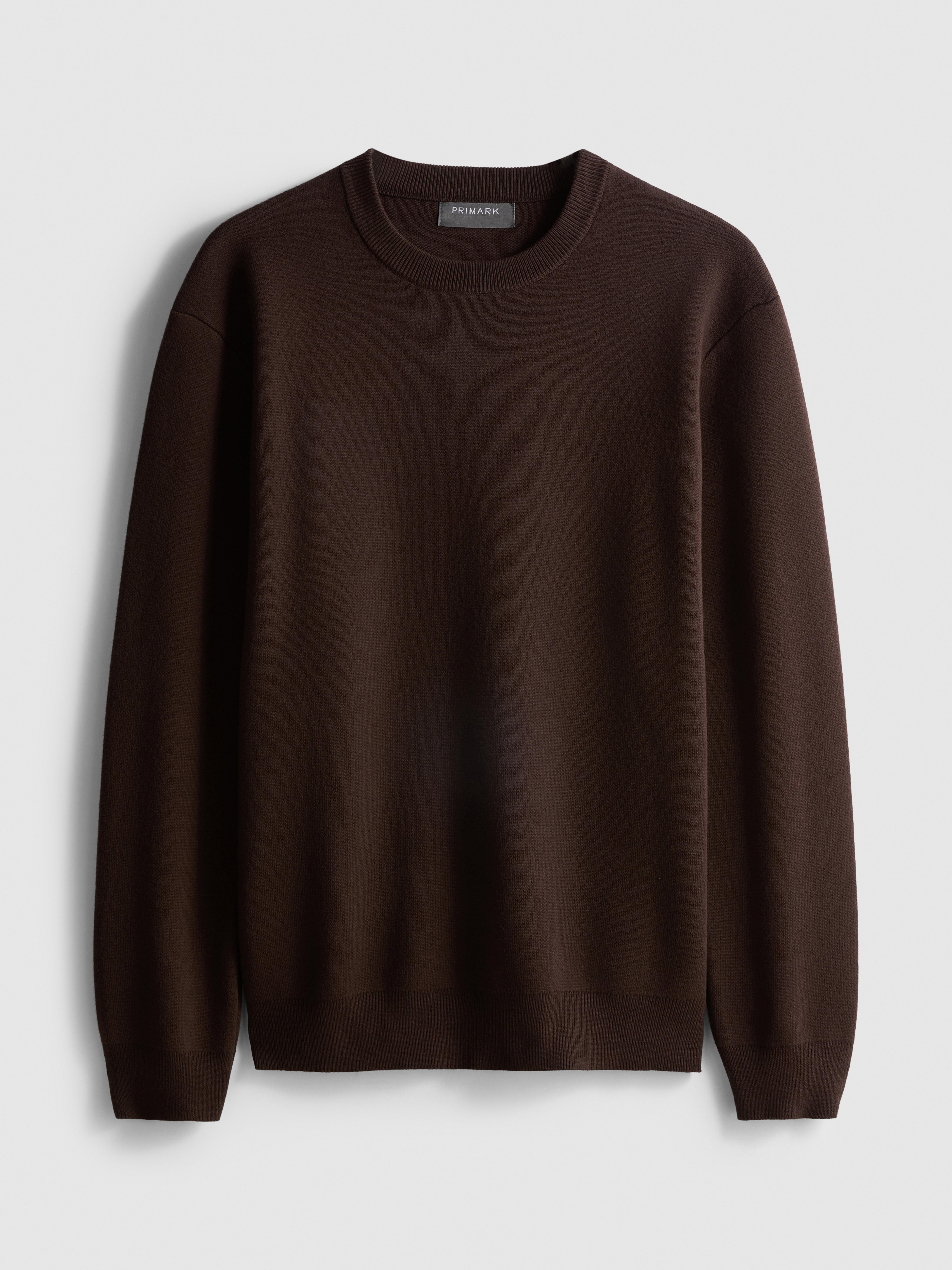 Crew Neck Sweater - Brown