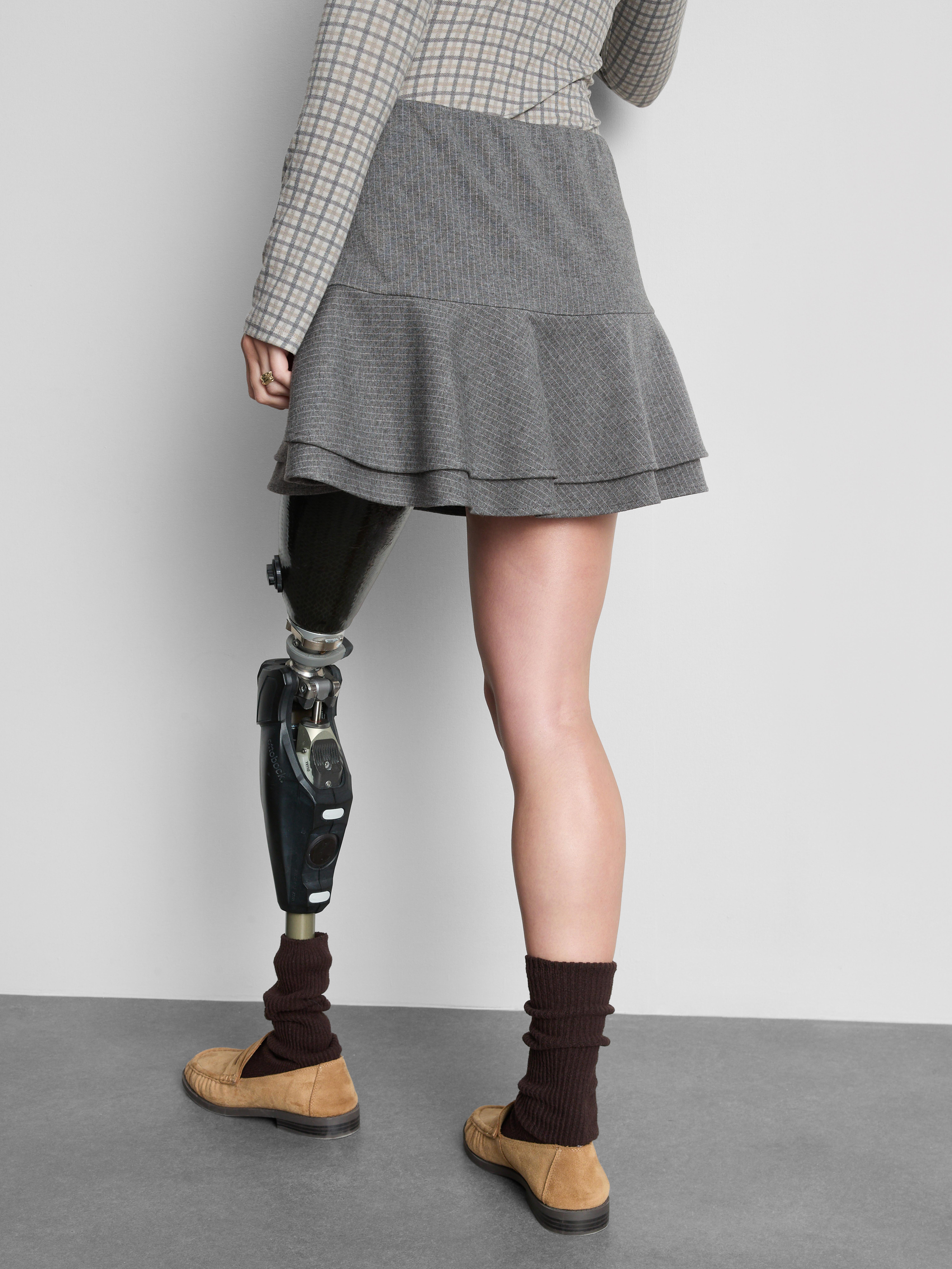 Jersey Mini Rara Skirt - Gray