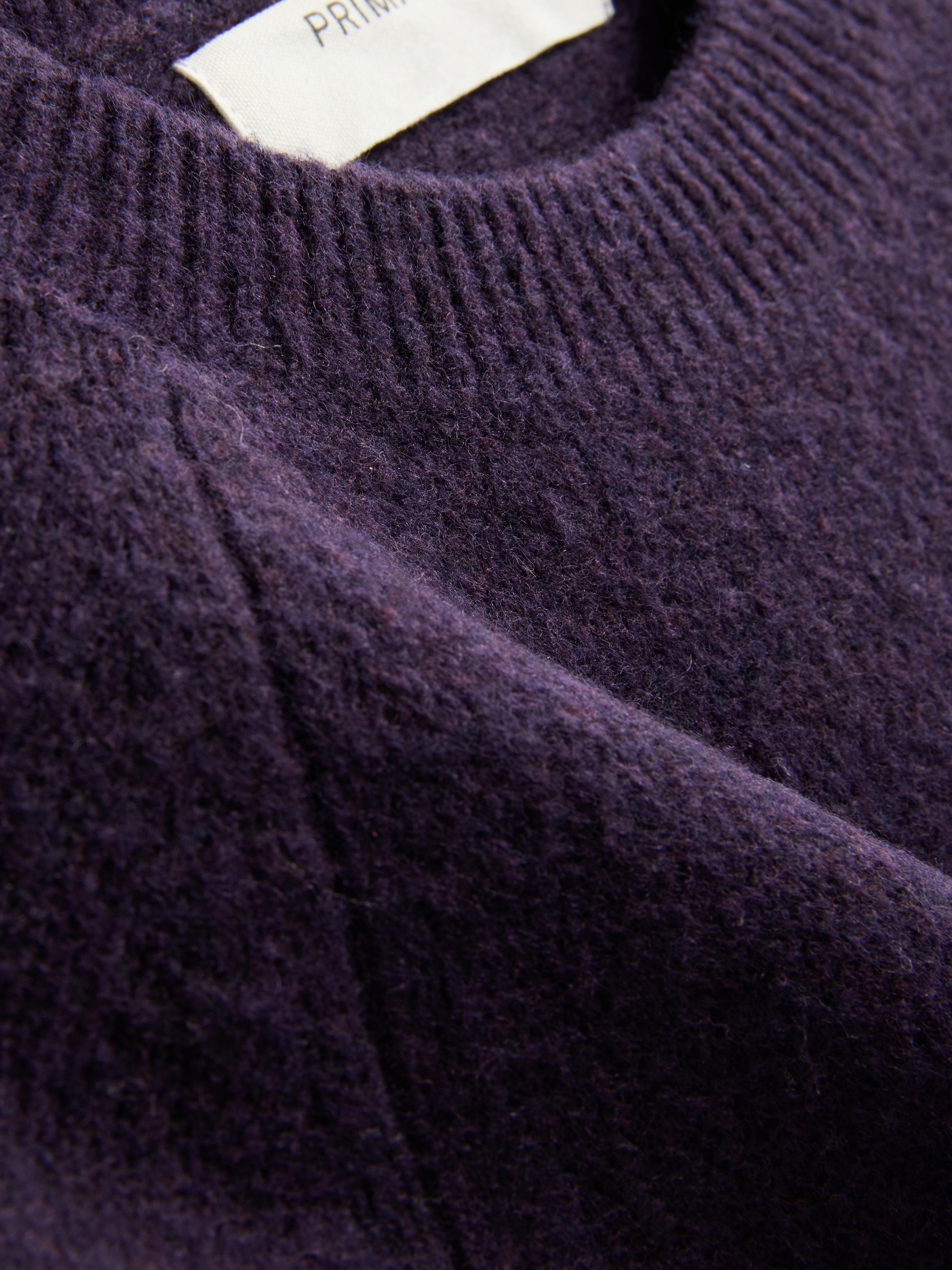 Wool-Blend Knitted Boxy T-Shirt - Dark Purple