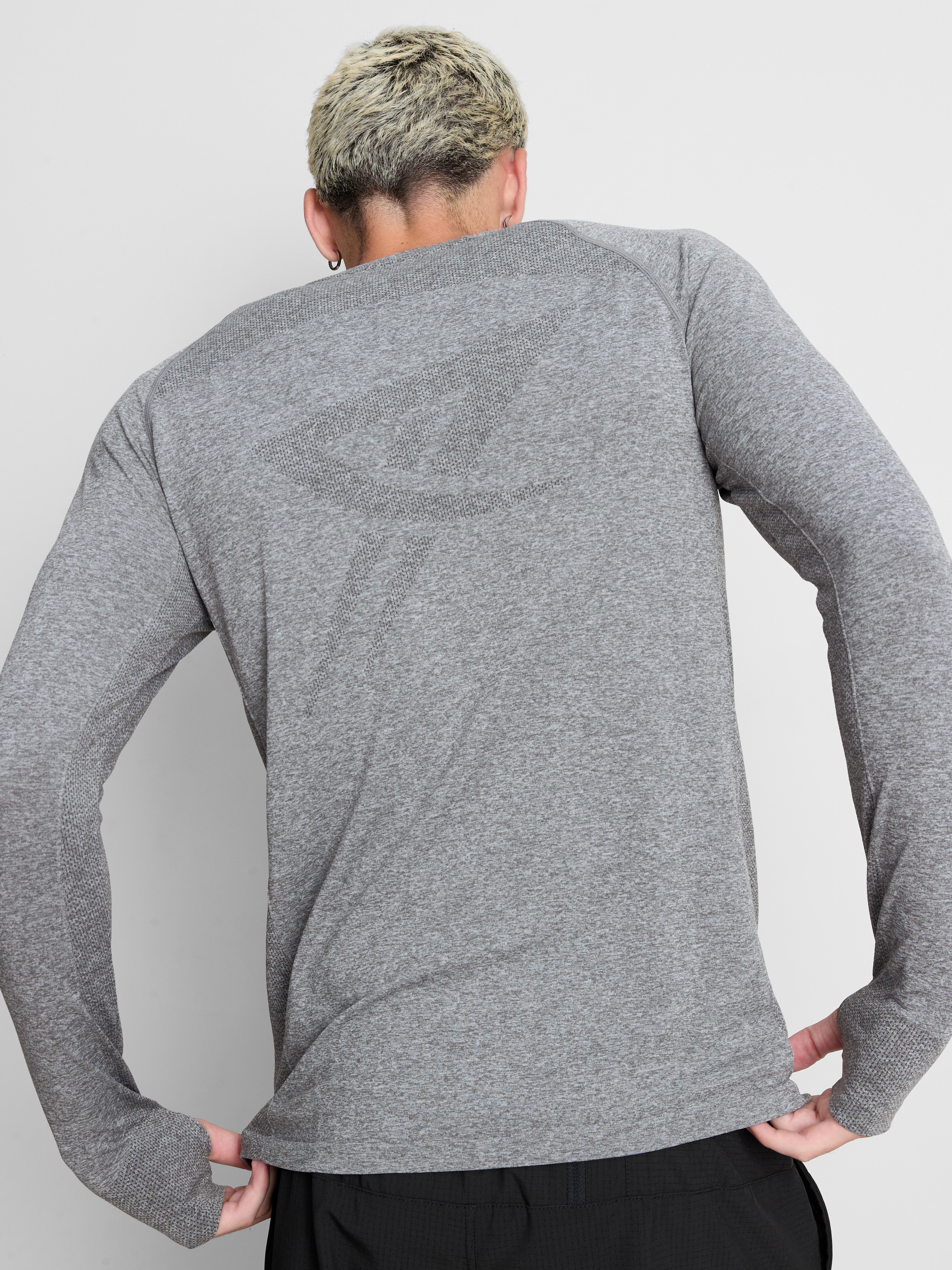 Active Seamless Long-Sleeve T-Shirt - Gray Heather