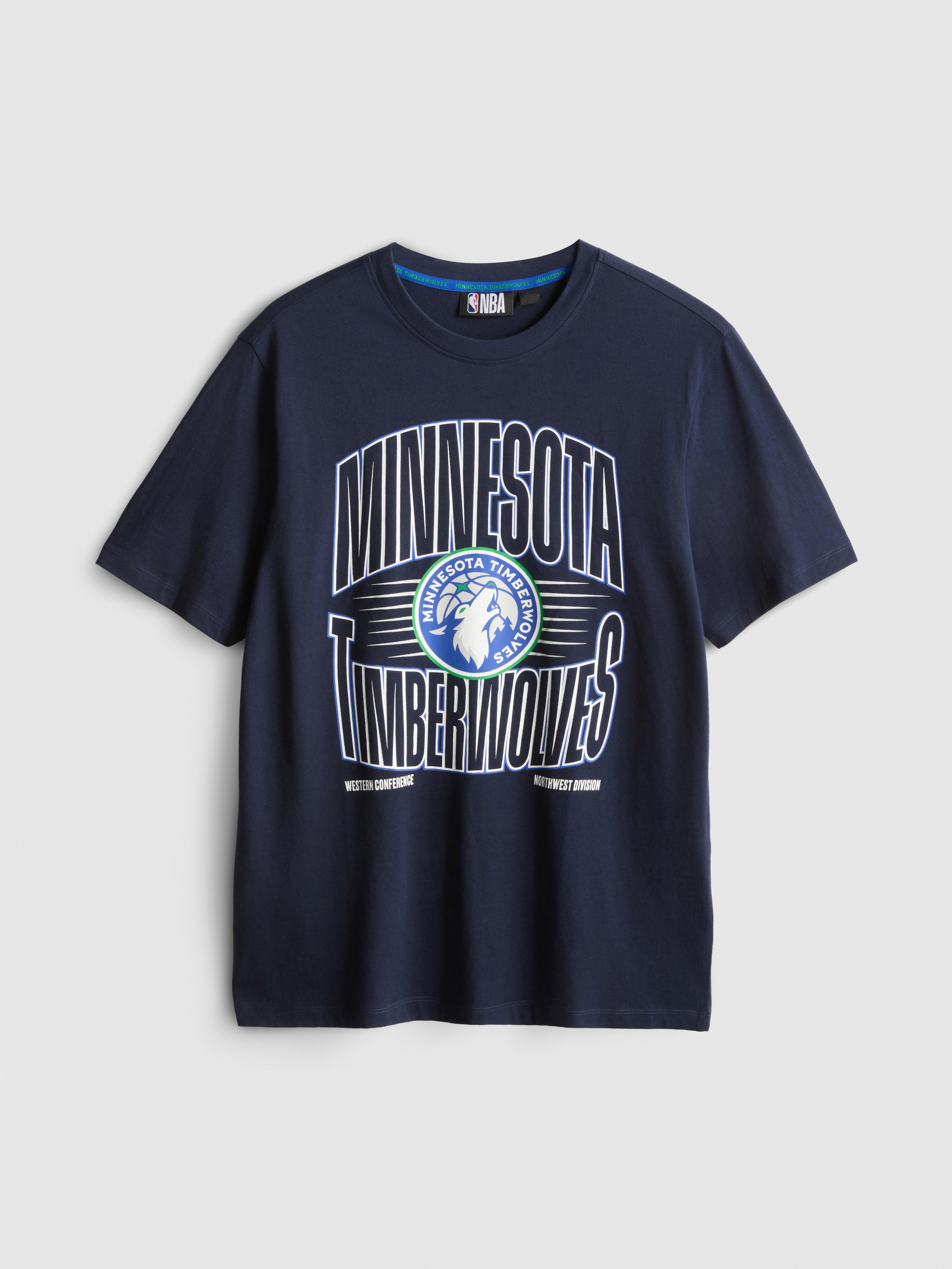 NBA Minnesota Timberwolves Pure Cotton Graphic T-Shirt - Black