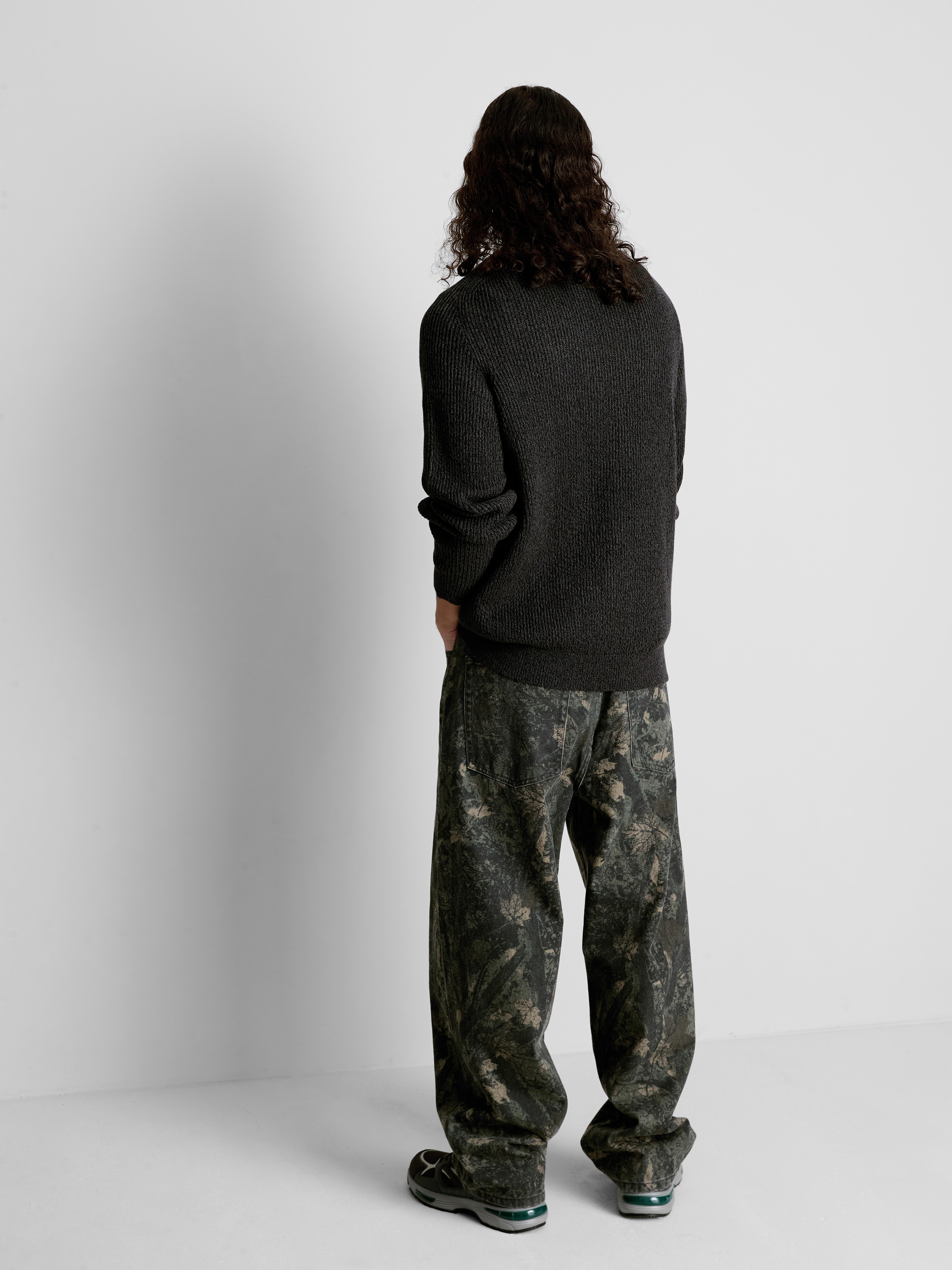 Cotton Rich Crew Neck Sweater - Charcoal