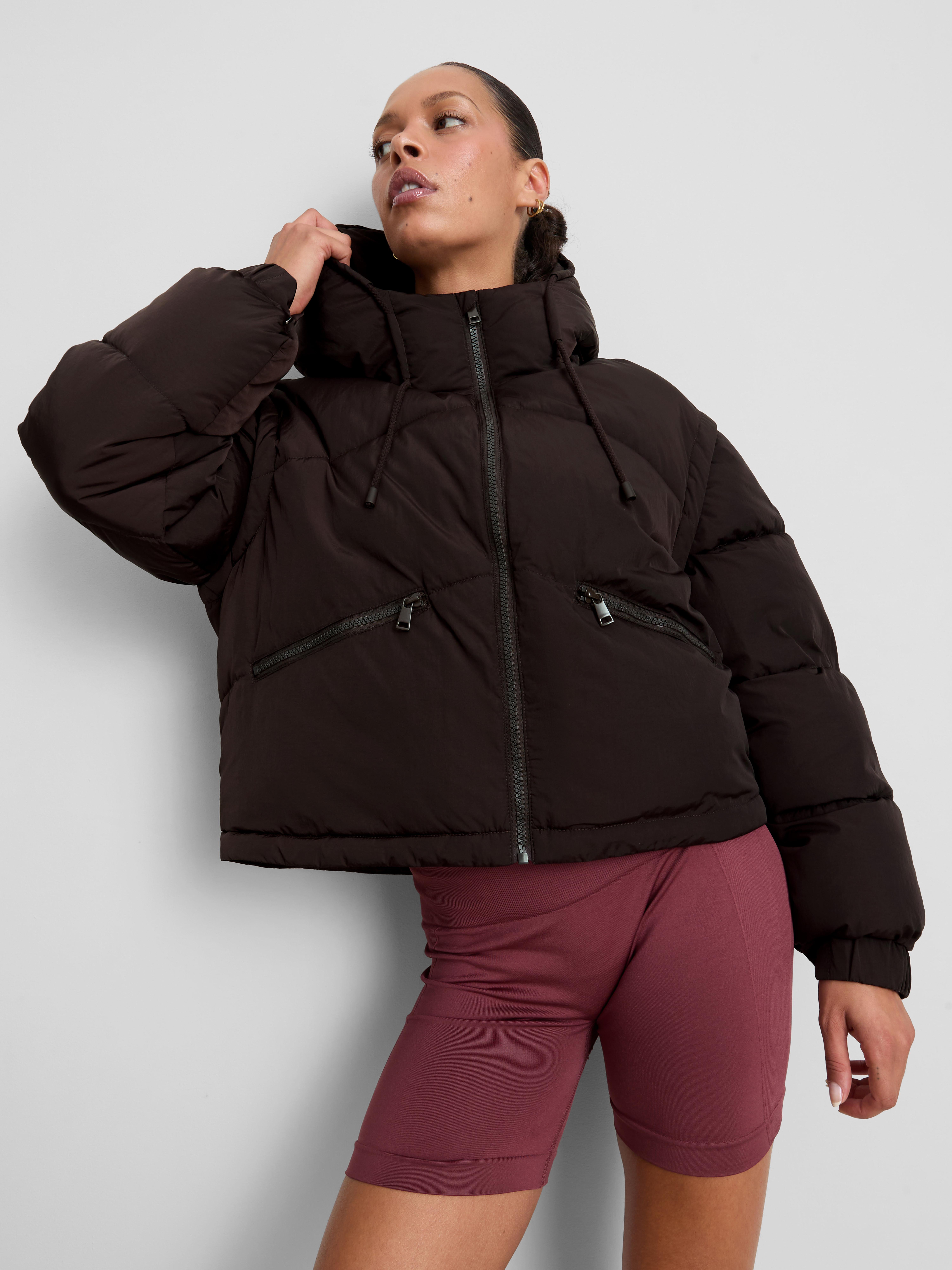 Quilted Puffer Jacket - Dark Purple