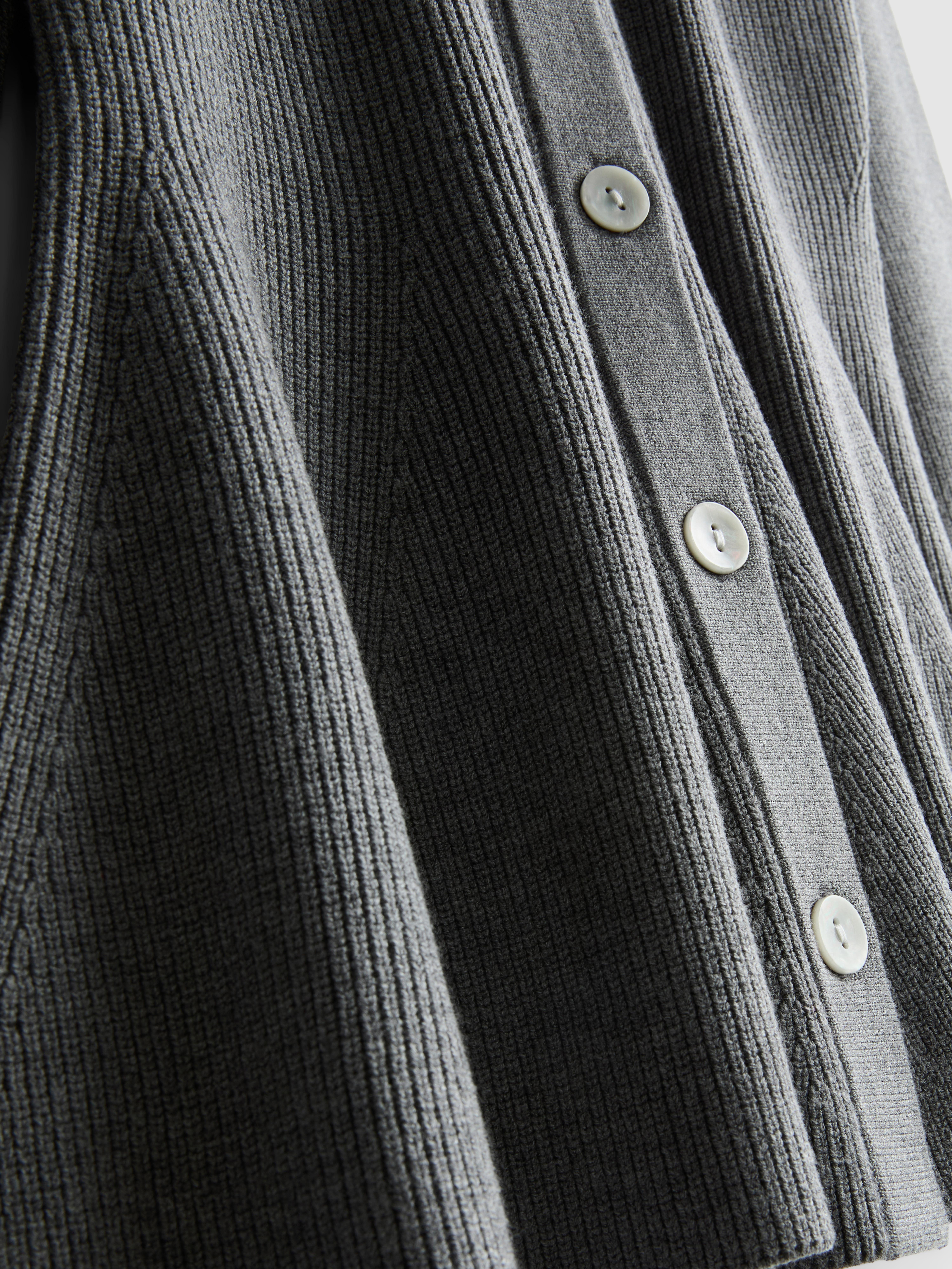 Knitted Peplum Cardigan - Dark Gray